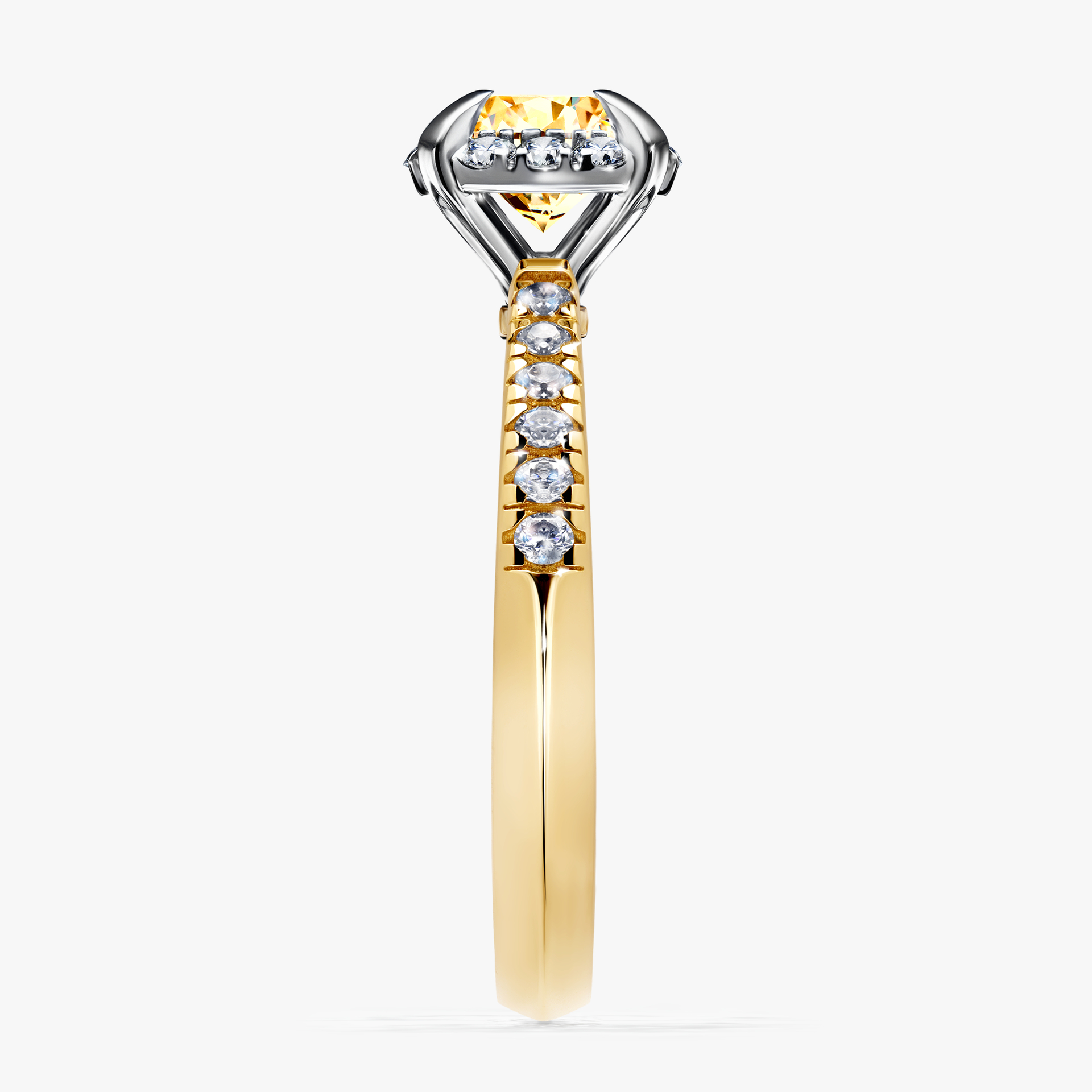 Pierścionek zaręczynowy My Princess z żółtego złota z żółtym diamentem 1,18ct