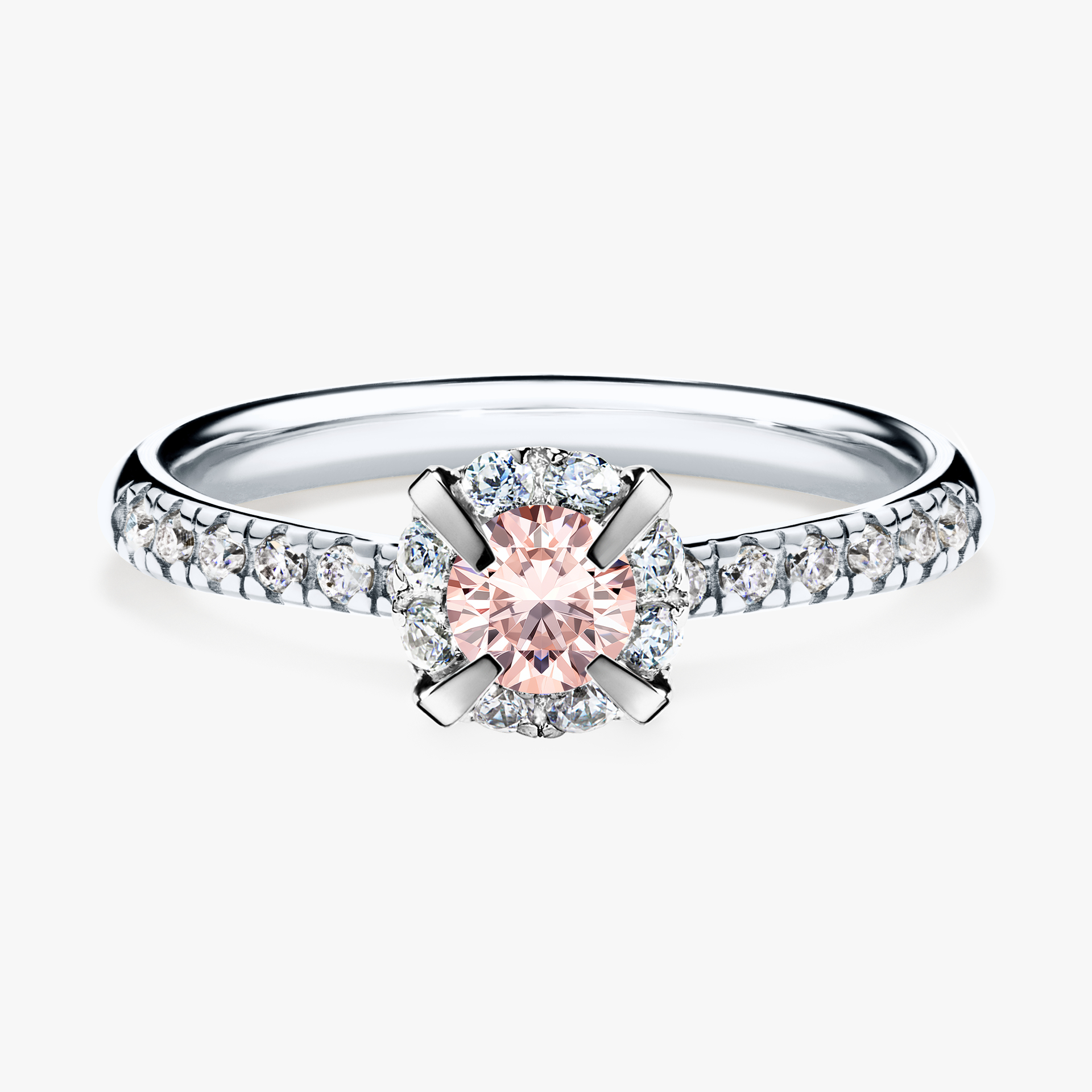 Pierścionek zaręczynowy My Princess z białego złota z morganitem 0,47ct