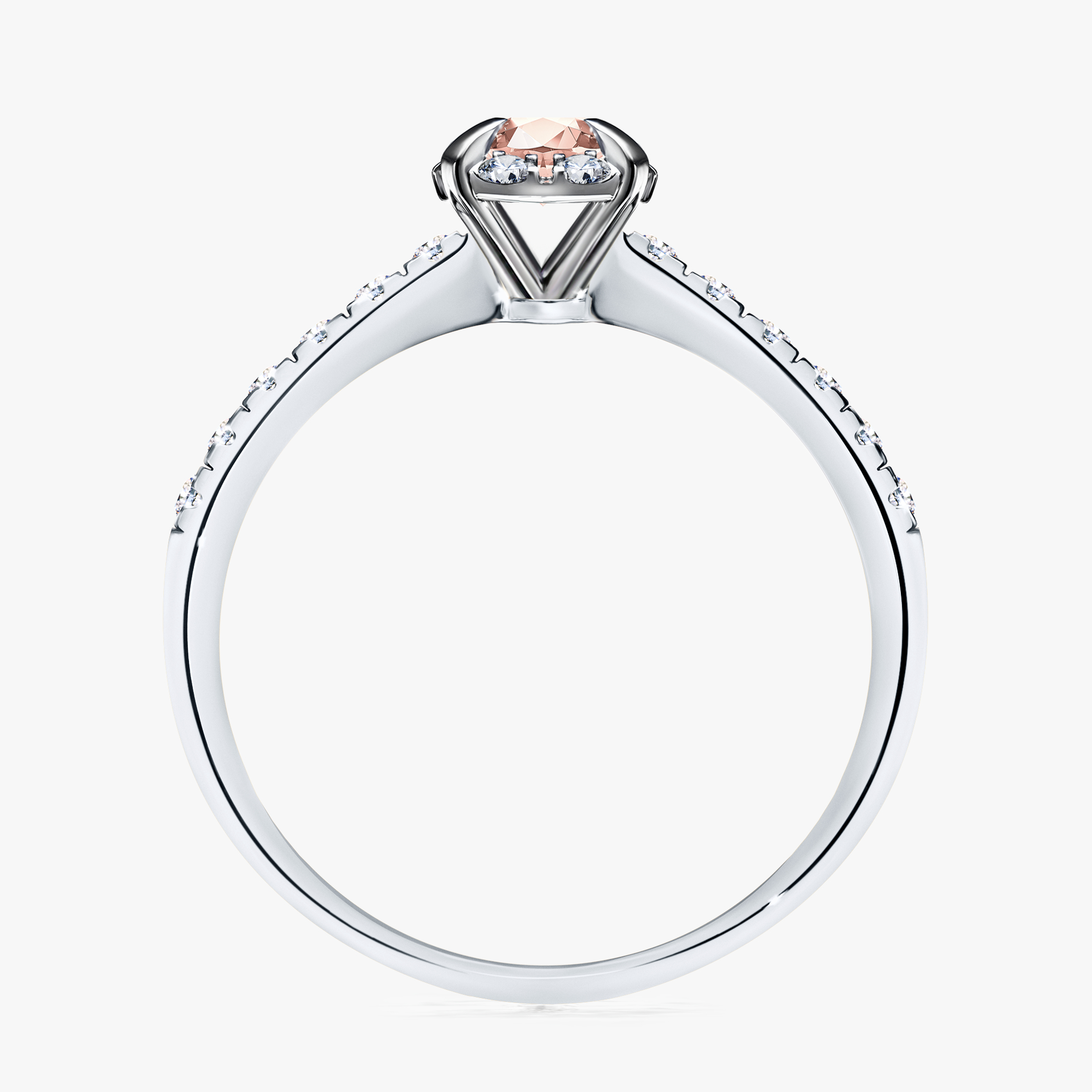 Pierścionek zaręczynowy My Princess z białego złota z morganitem 0,47ct