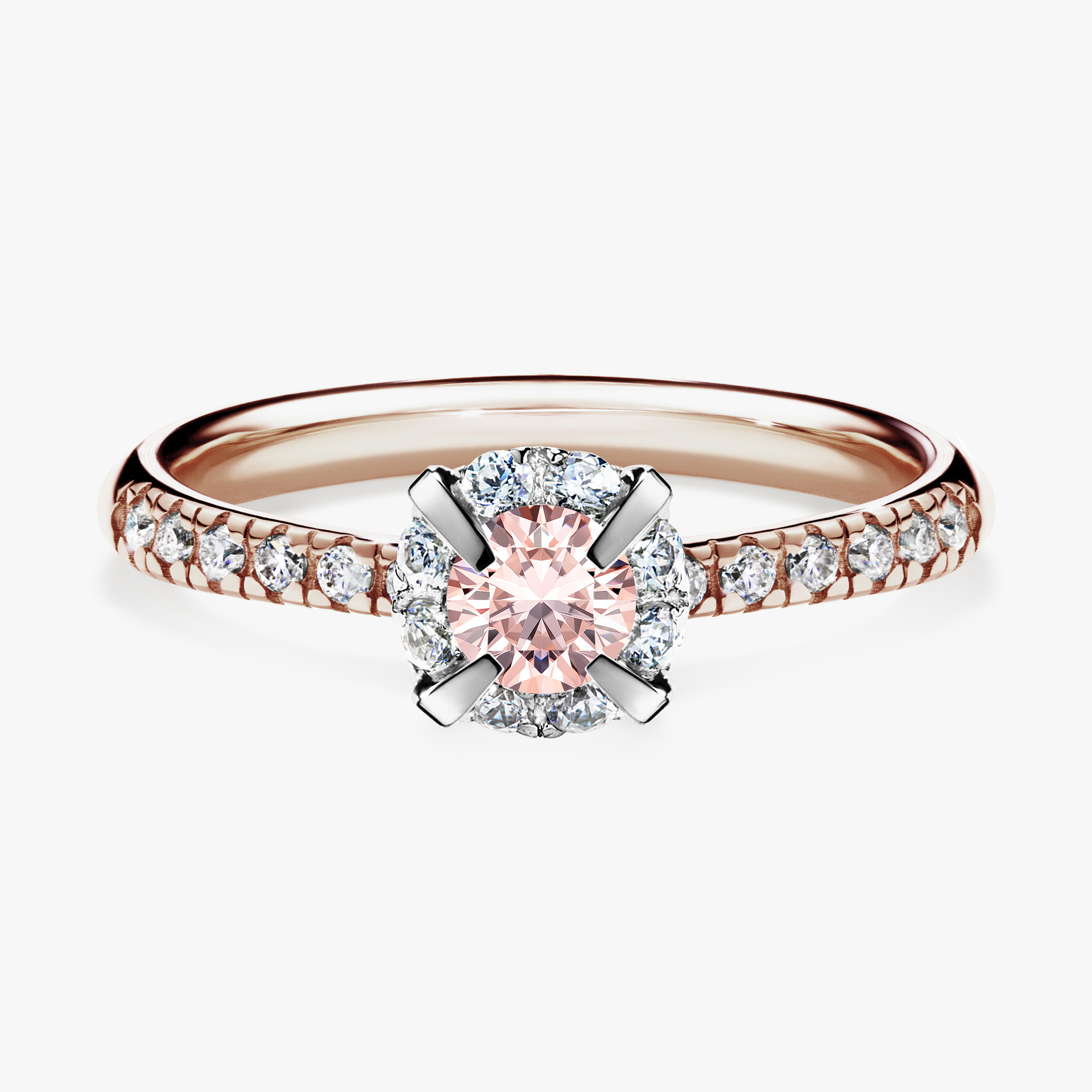 Pierścionek zaręczynowy My Princess z różowego złota z morganitem 0,47ct