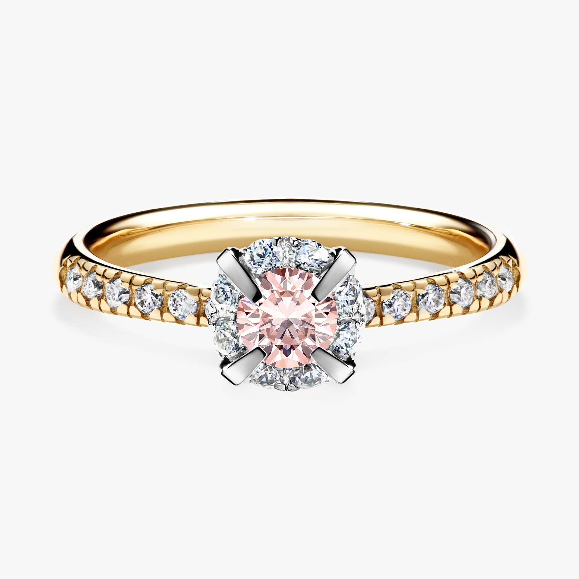 Pierścionek zaręczynowy My Princess z żółtego złota z morganitem 0,47ct
