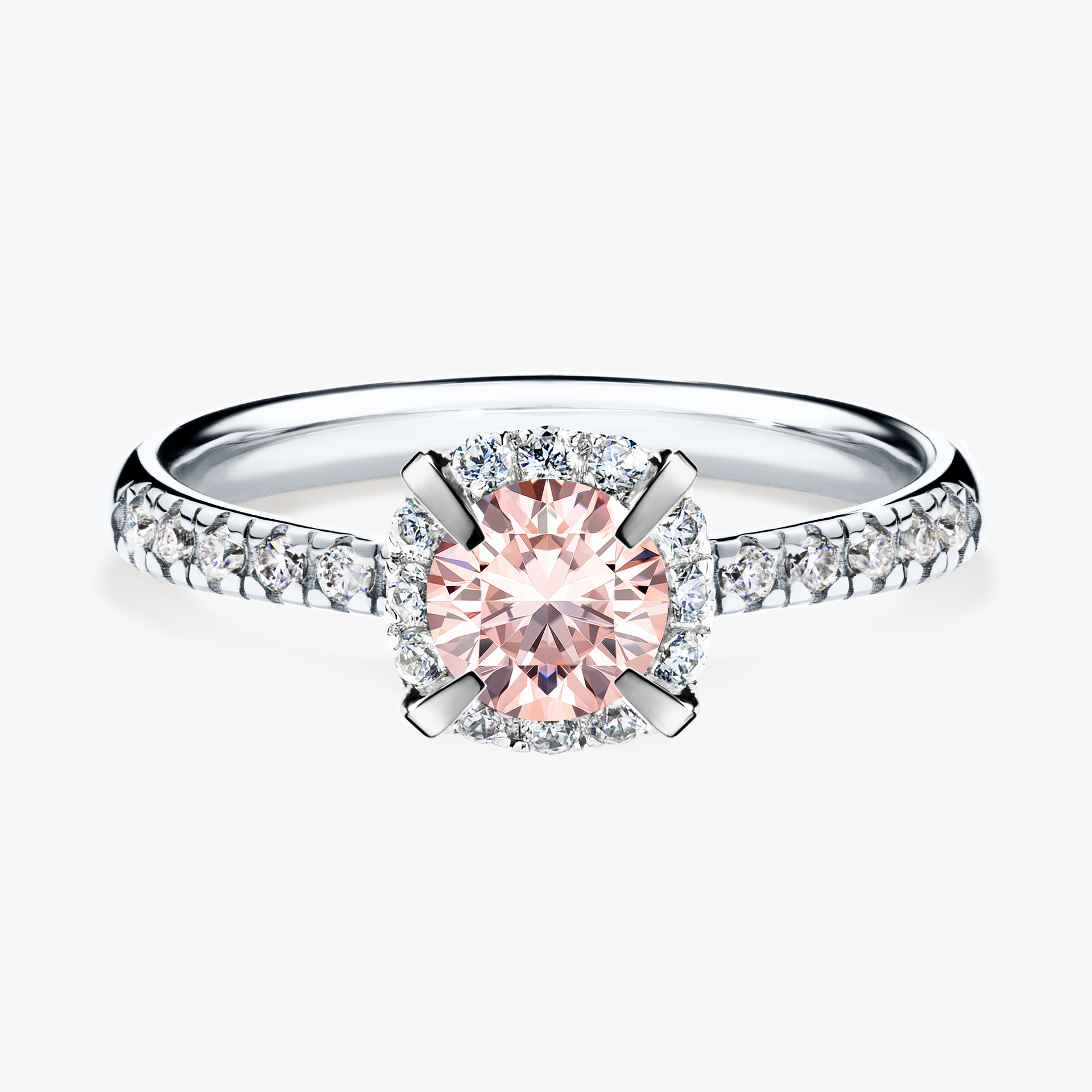 Pierścionek zaręczynowy My Princess z białego złota z morganitem 0,76ct