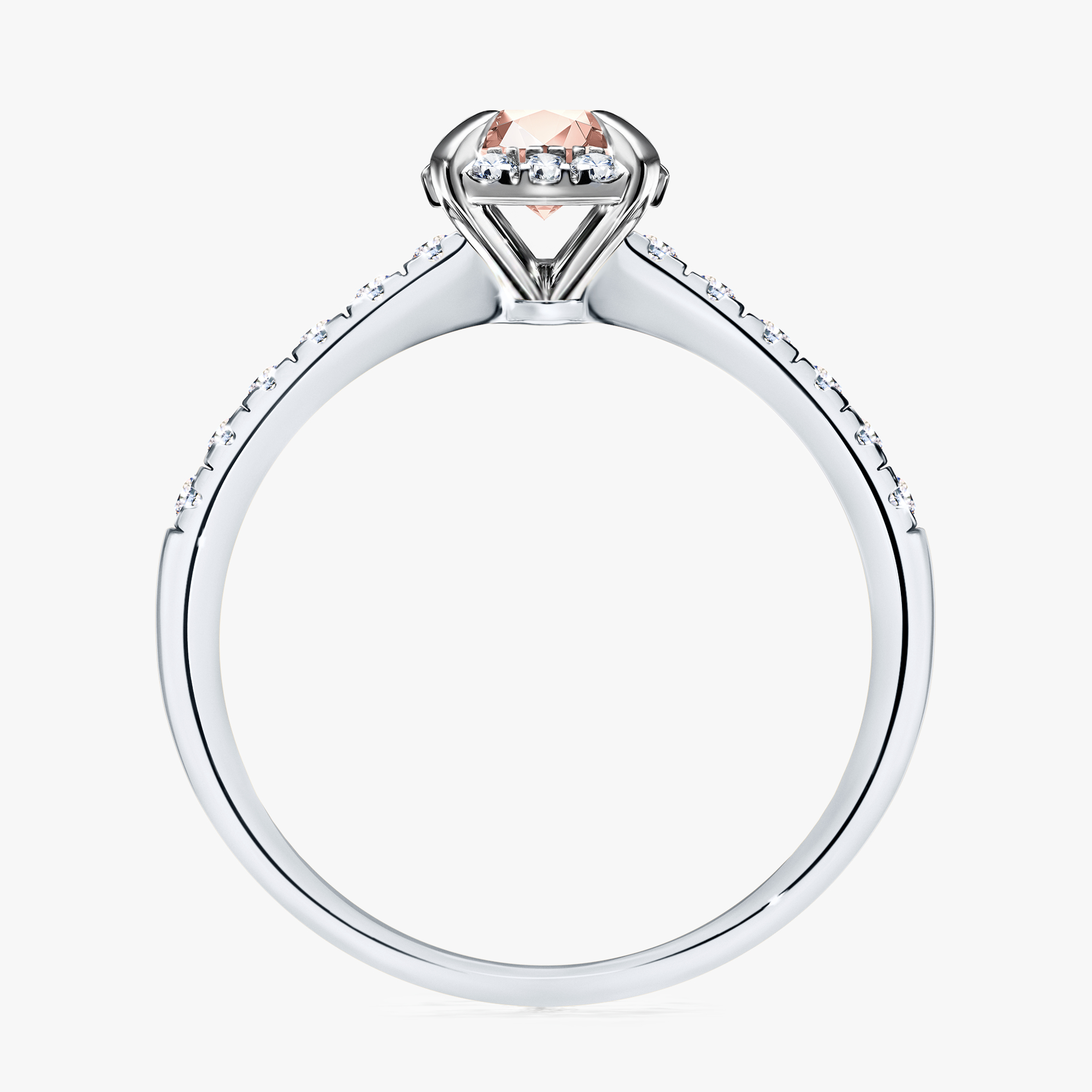 Pierścionek zaręczynowy My Princess z białego złota z morganitem 0,76ct