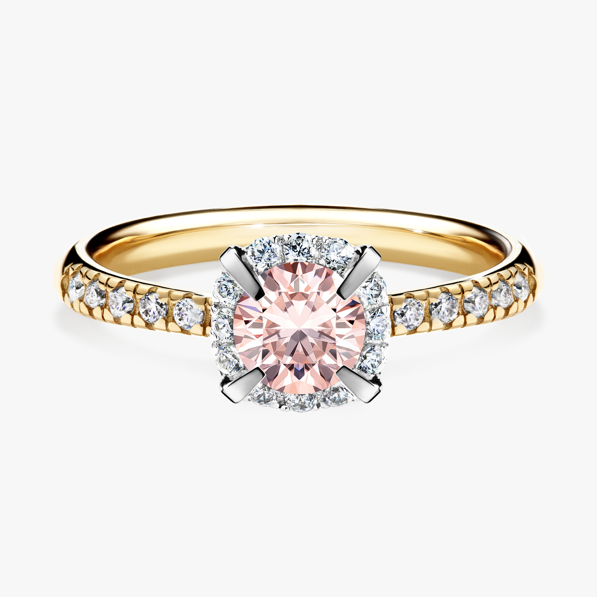 Pierścionek zaręczynowy My Princess z żółtego złota z morganitem 0,76ct