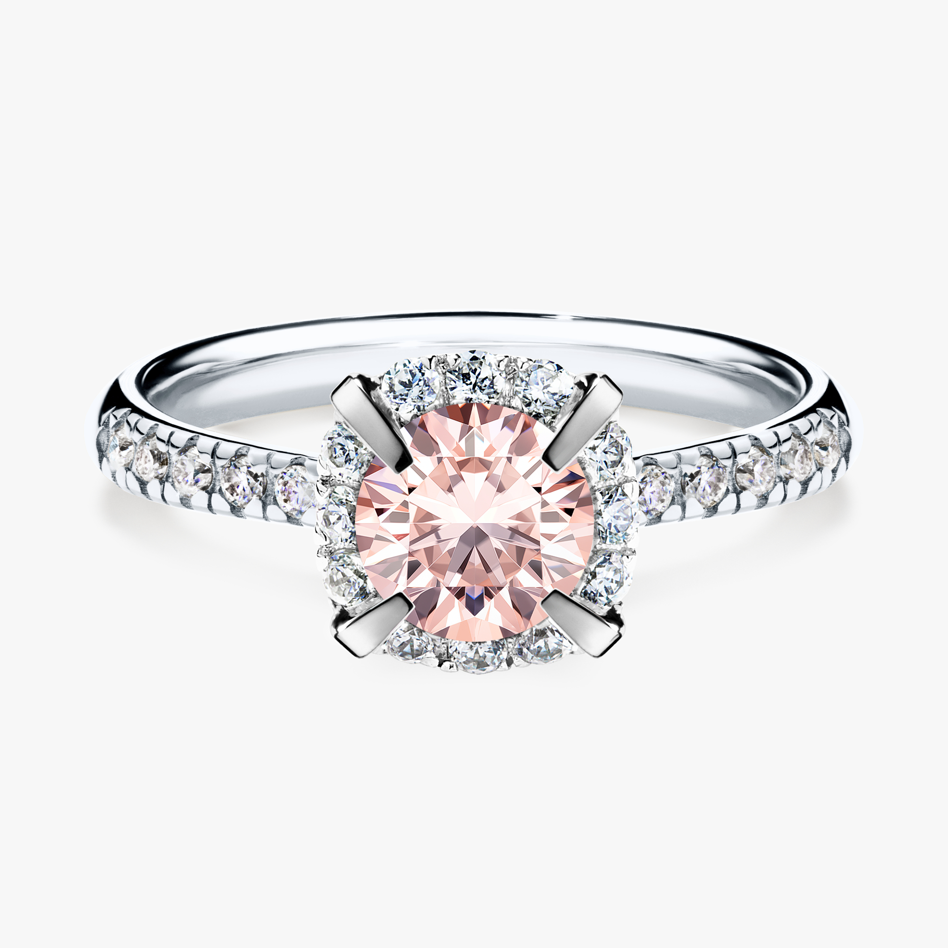 Pierścionek zaręczynowy My Princess z białego złota z morganitem 1,18ct