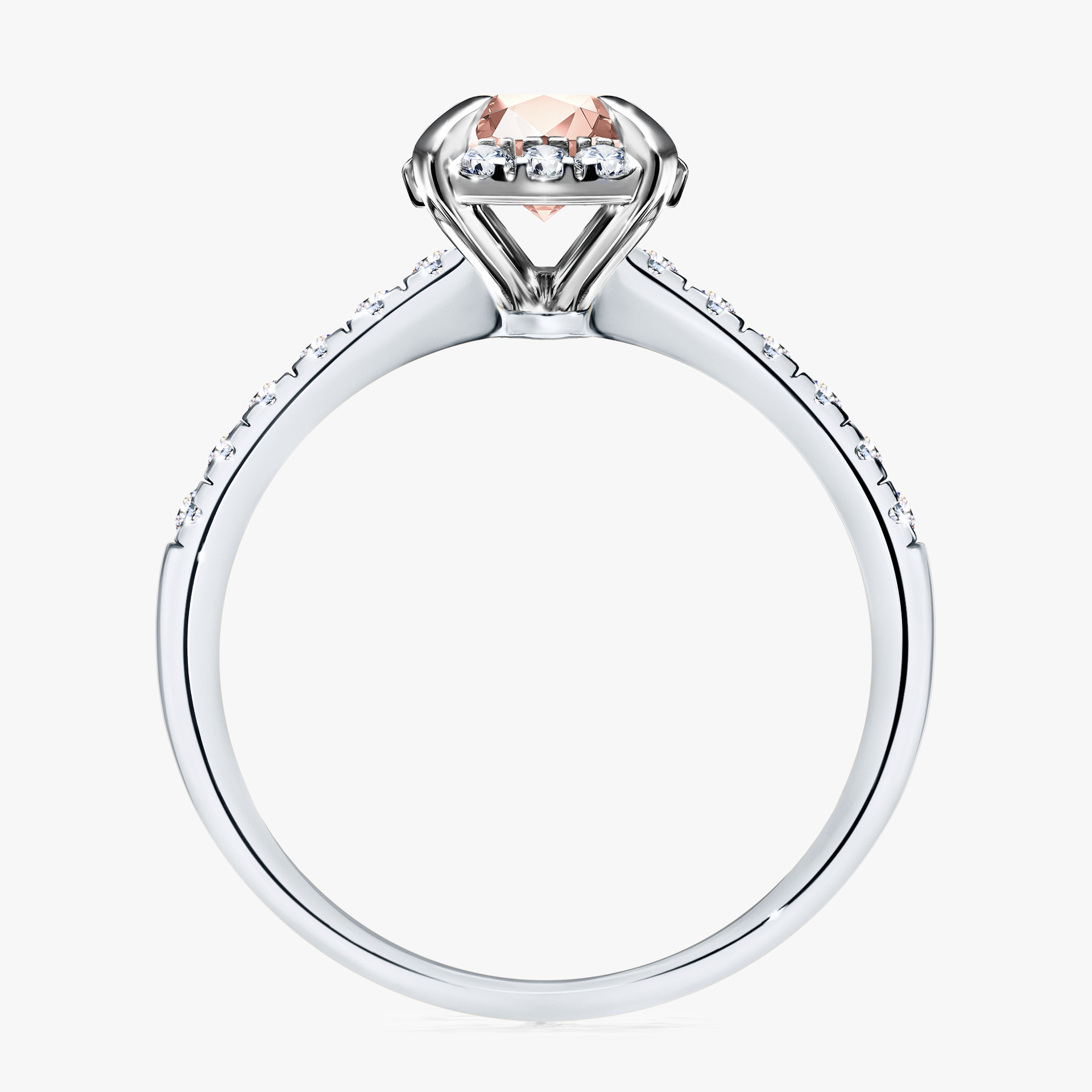 Pierścionek zaręczynowy My Princess z białego złota z morganitem 1,18ct