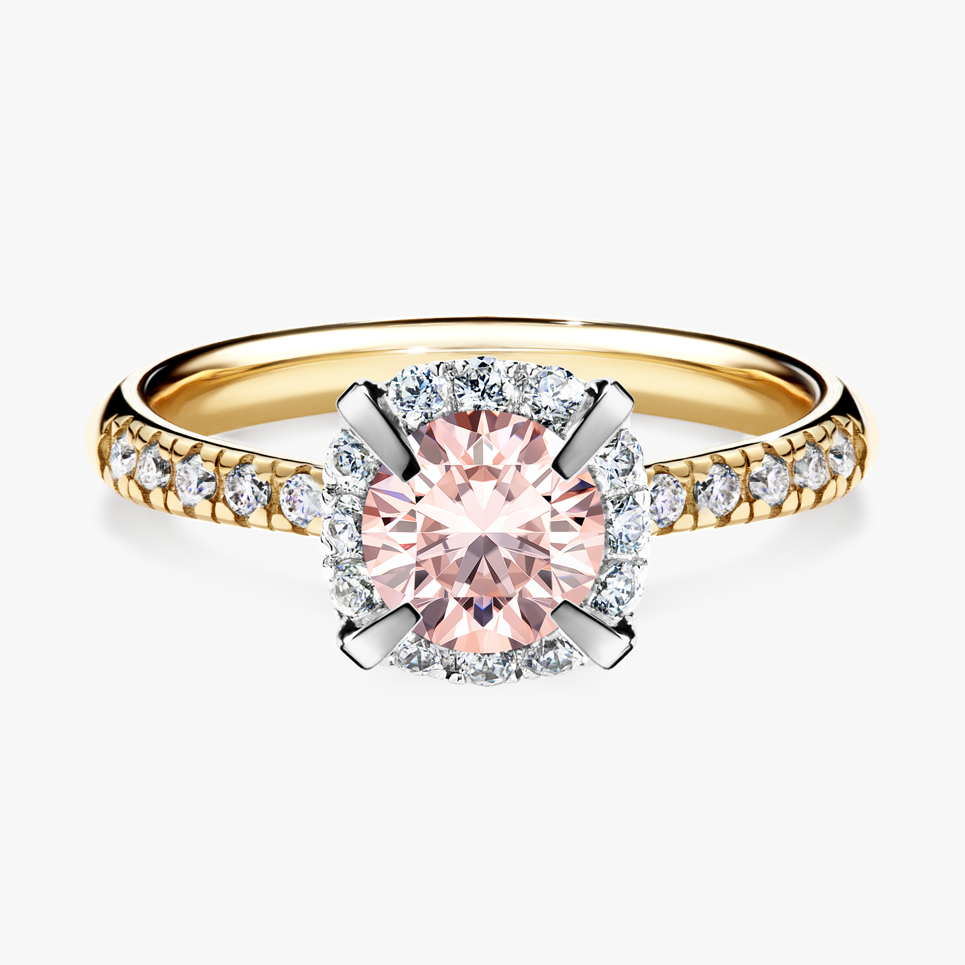 Pierścionek zaręczynowy My Princess z żółtego złota z morganitem 1,18ct