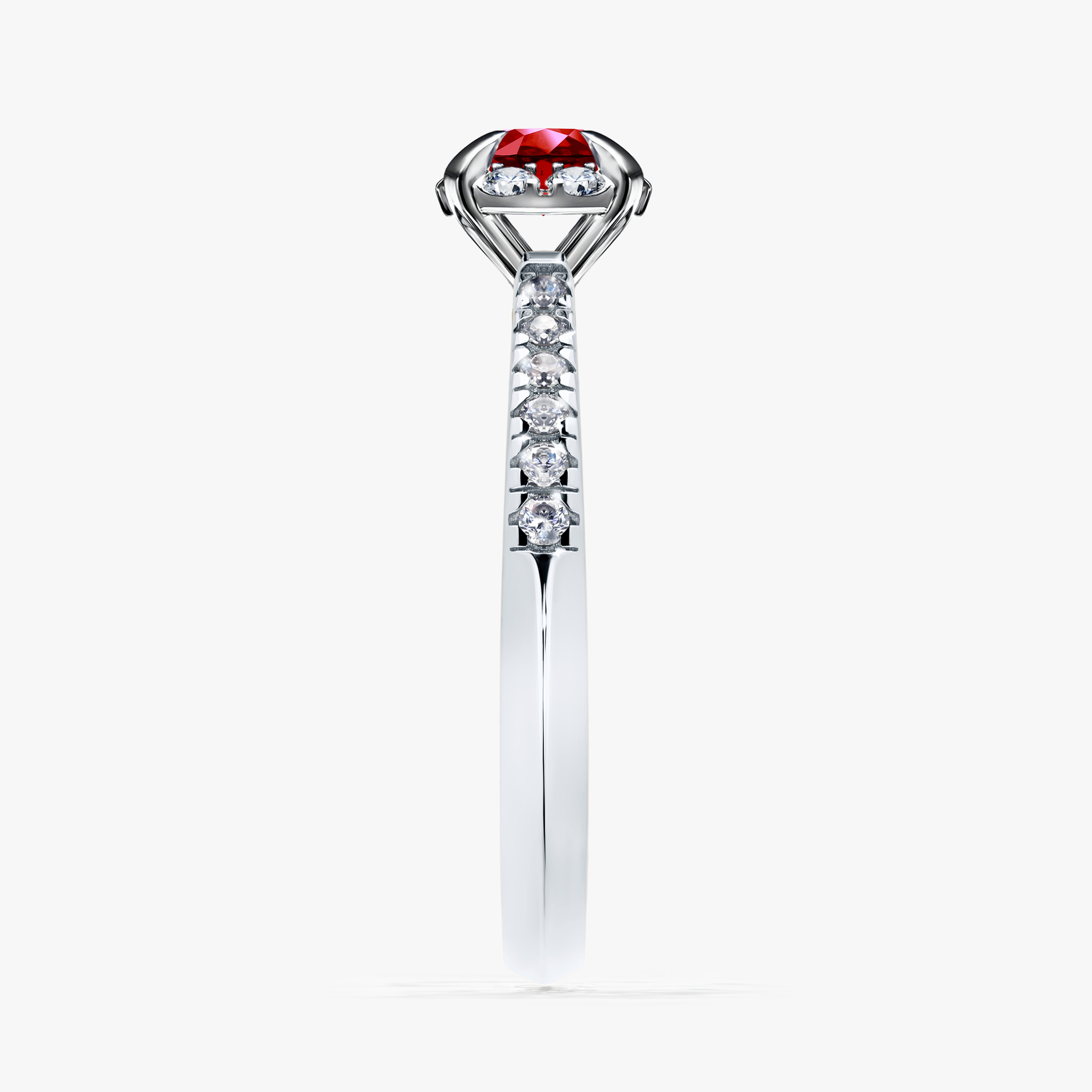 Pierścionek zaręczynowy My Princess z białego złota z rubinem 0,47ct