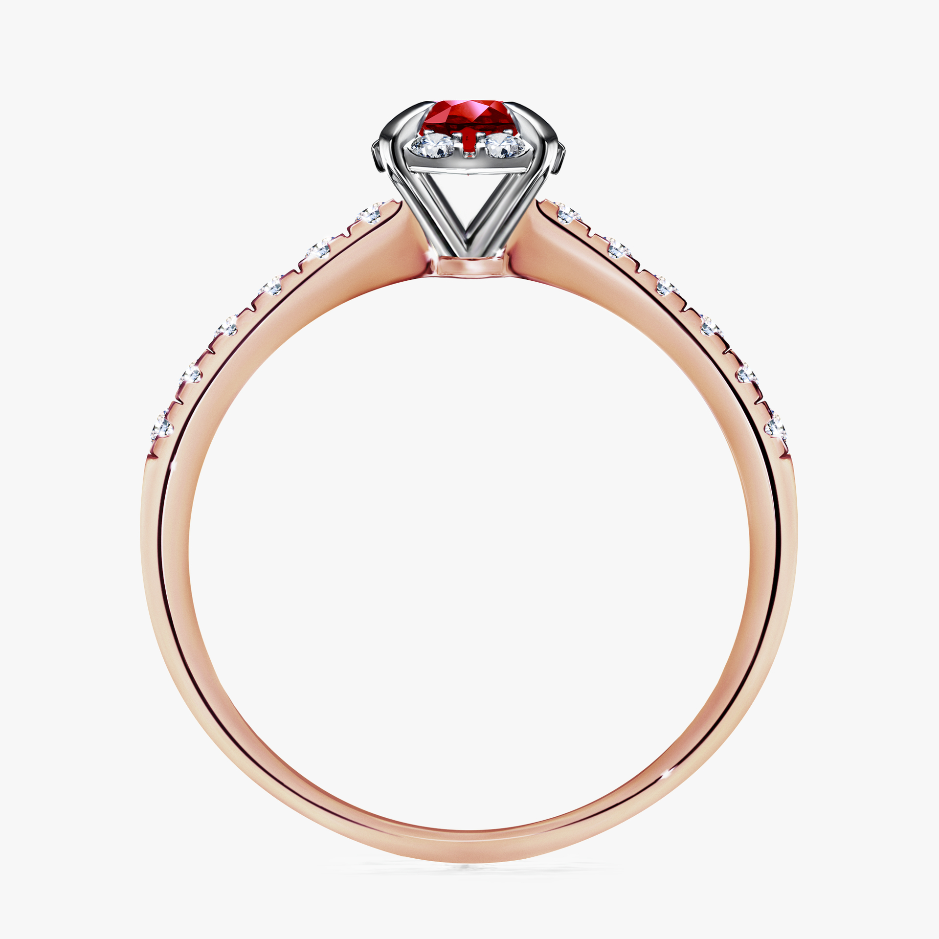 Pierścionek zaręczynowy My Princess z różowego złota z rubinem 0,47ct