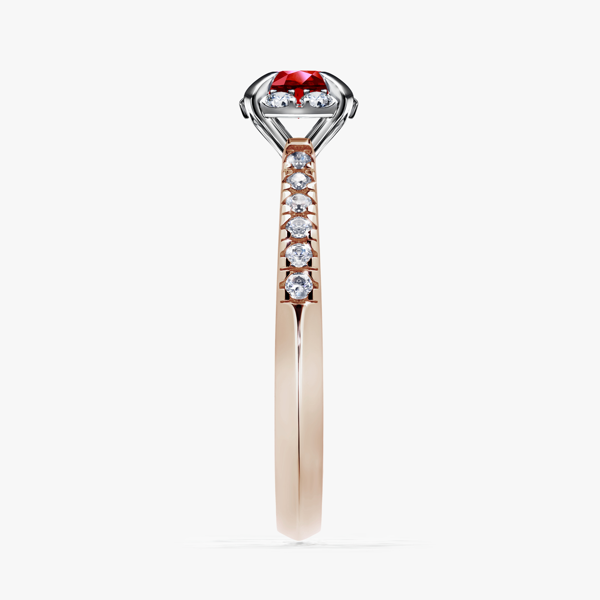 Pierścionek zaręczynowy My Princess z różowego złota z rubinem 0,47ct