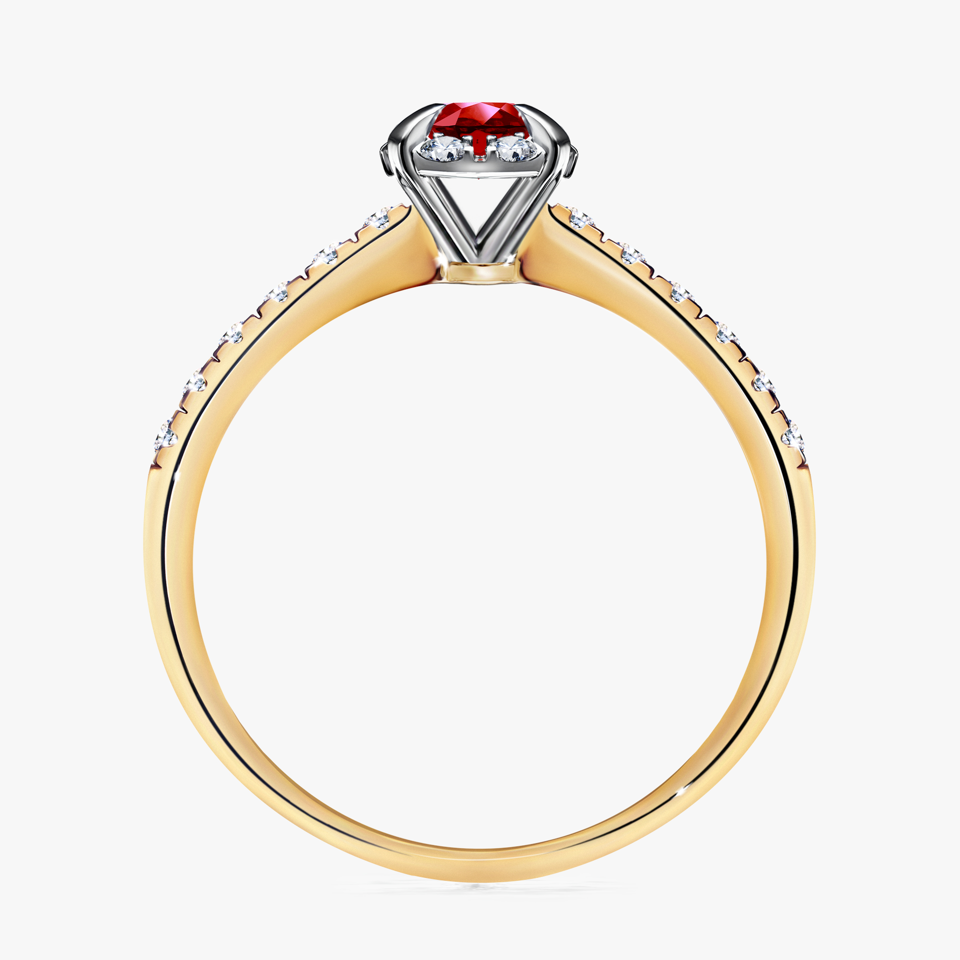 Pierścionek zaręczynowy My Princess z żółtego złota z rubinem 0,47ct