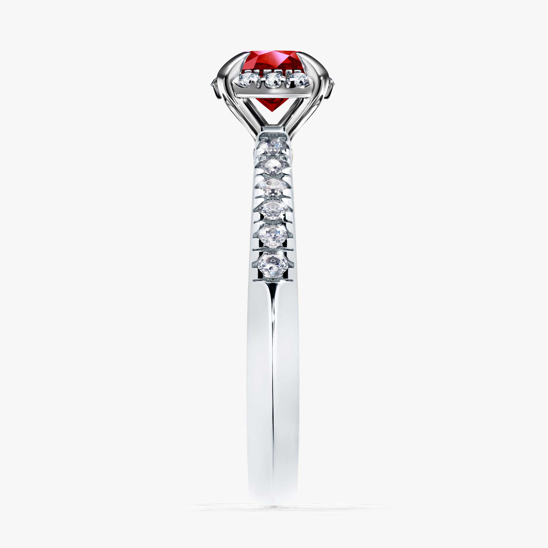 Pierścionek zaręczynowy My Princess z białego złota z rubinem 0,76ct