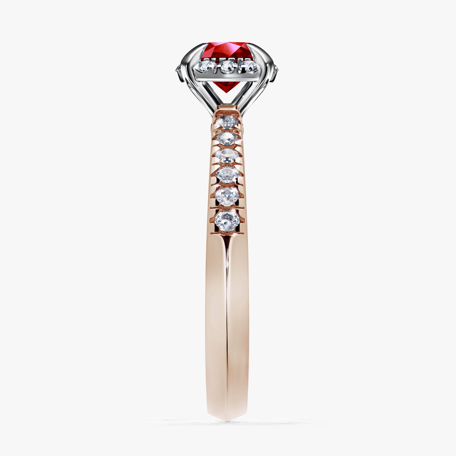 Pierścionek zaręczynowy My Princess z różowego złota z rubinem 0,76ct