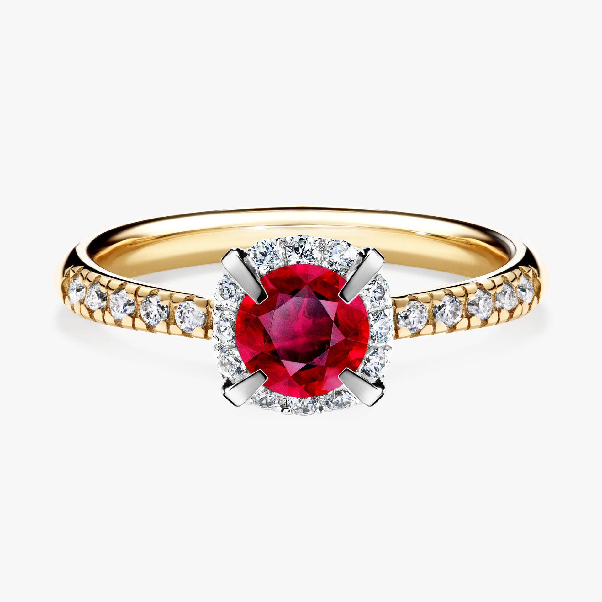 Pierścionek zaręczynowy My Princess z żółtego złota z rubinem 0,76ct