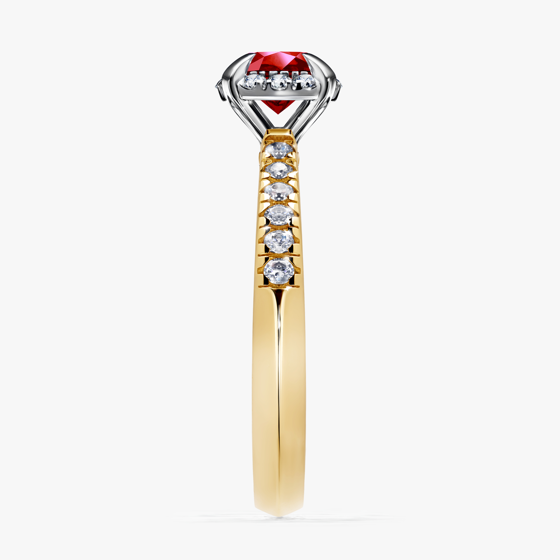 Pierścionek zaręczynowy My Princess z żółtego złota z rubinem 0,76ct