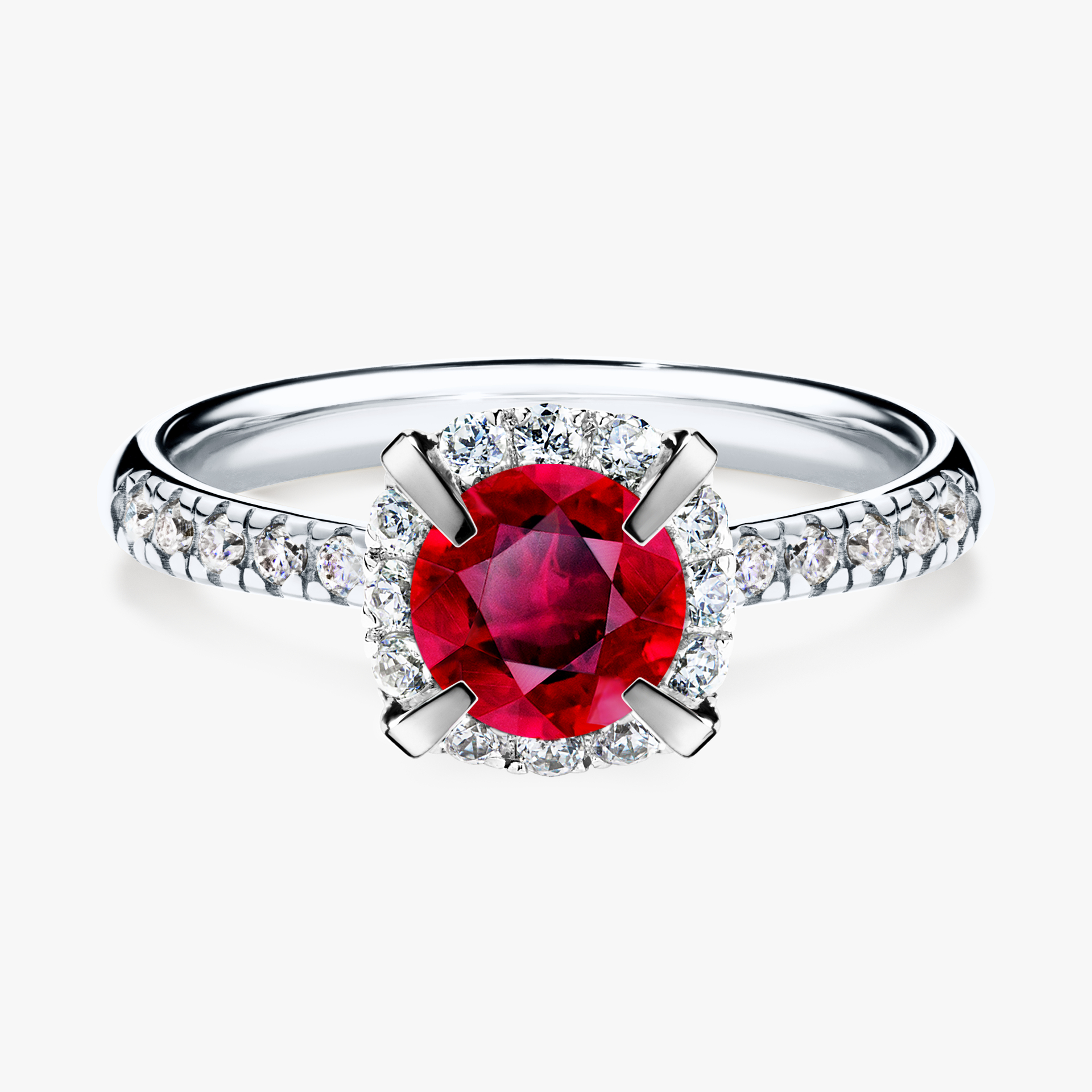 Pierścionek zaręczynowy My Princess z białego złota z rubinem 1,18ct
