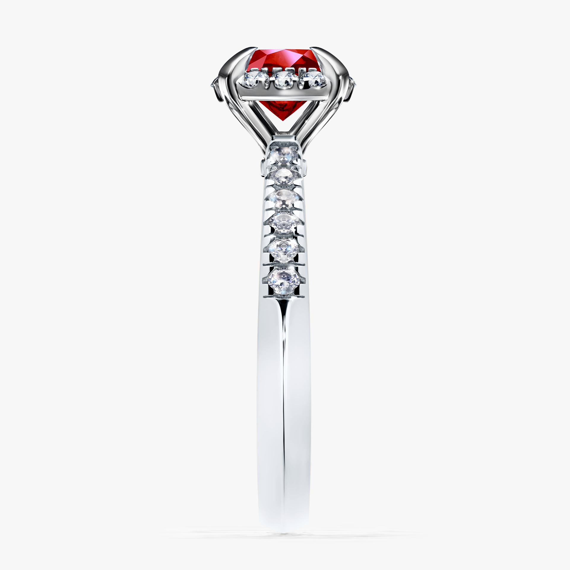 Pierścionek zaręczynowy My Princess z białego złota z rubinem 1,18ct
