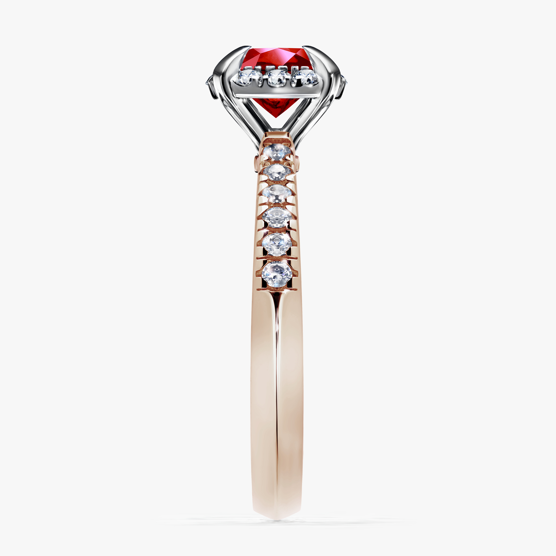 Pierścionek zaręczynowy My Princess z różowego złota z rubinem 1,18ct