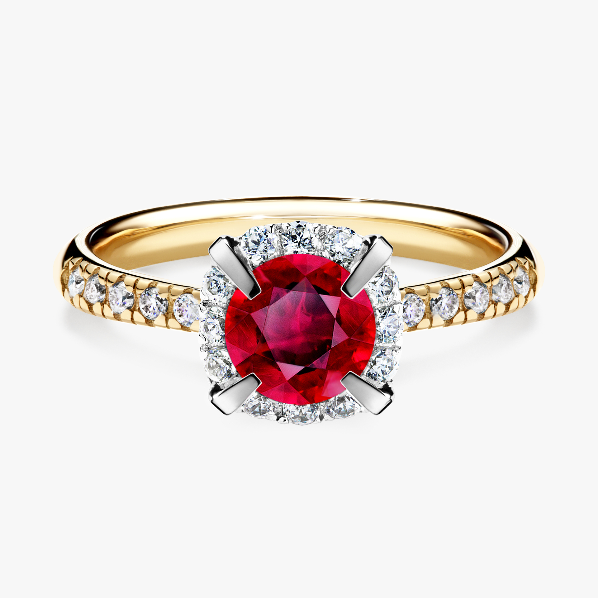 Pierścionek zaręczynowy My Princess z żółtego złota z rubinem 1,18ct