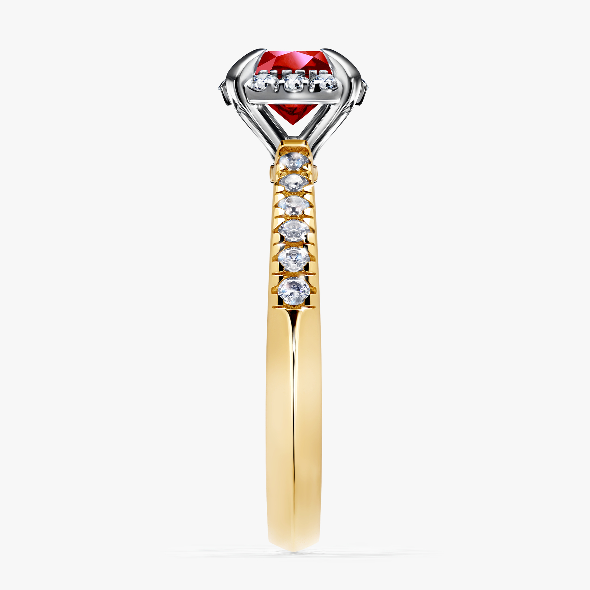 Pierścionek zaręczynowy My Princess z żółtego złota z rubinem 1,18ct
