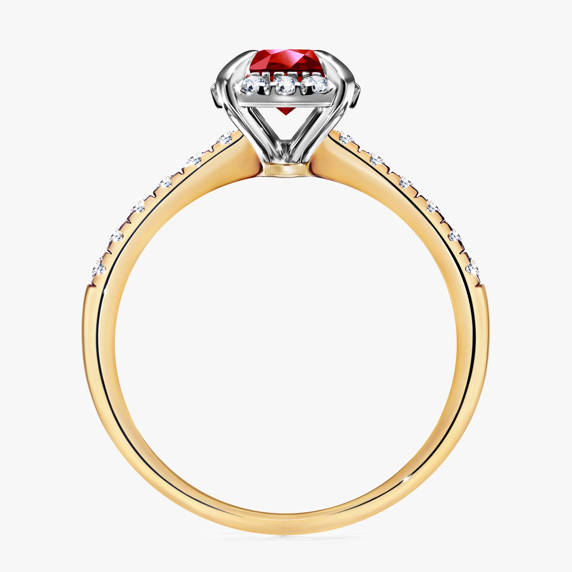 Pierścionek zaręczynowy My Princess z żółtego złota z rubinem 1,18ct