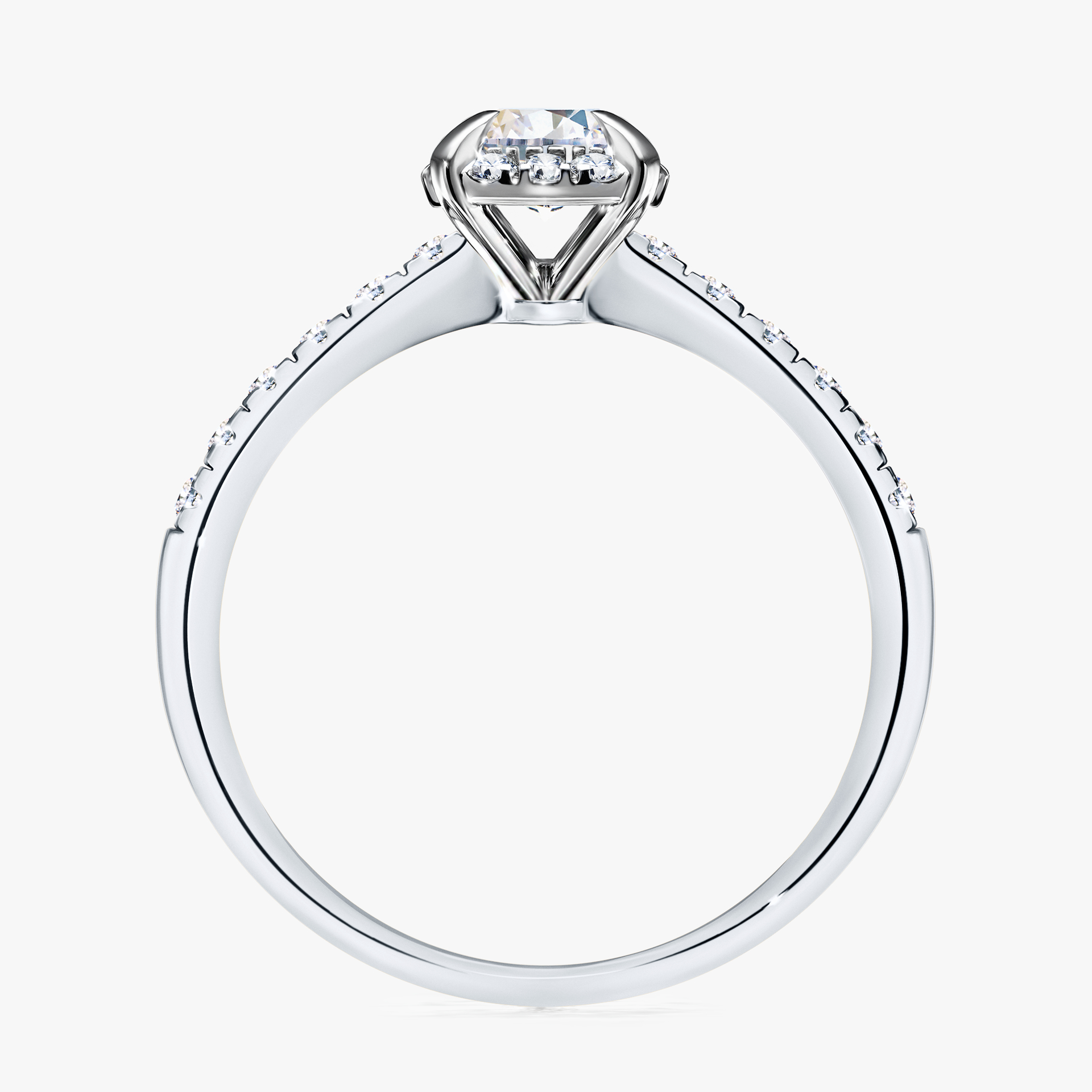 Pierścionek zaręczynowy My Princess z białego złota z szafirem białym 0,76ct