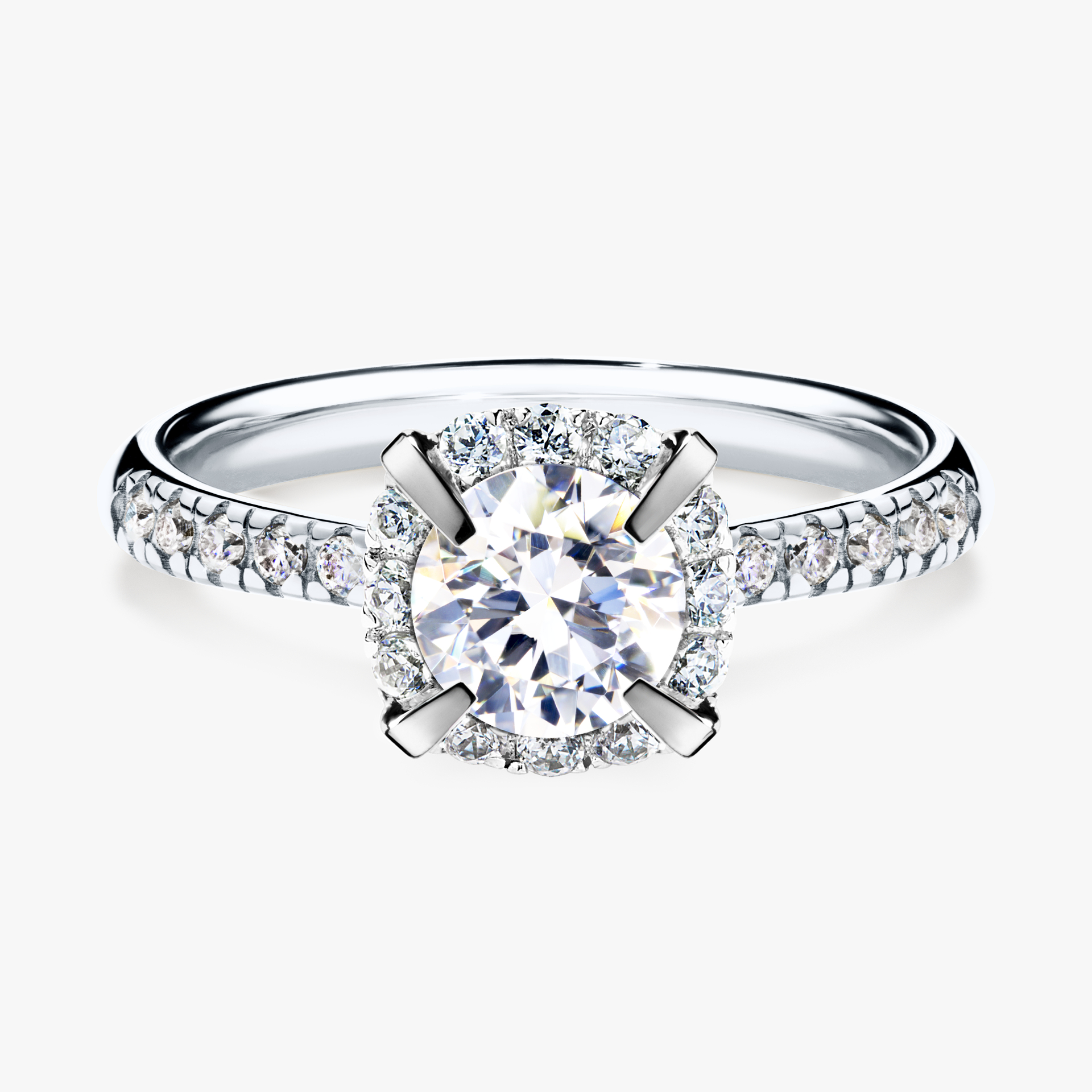 Pierścionek zaręczynowy My Princess z białego złota z szafirem białym 1,18ct