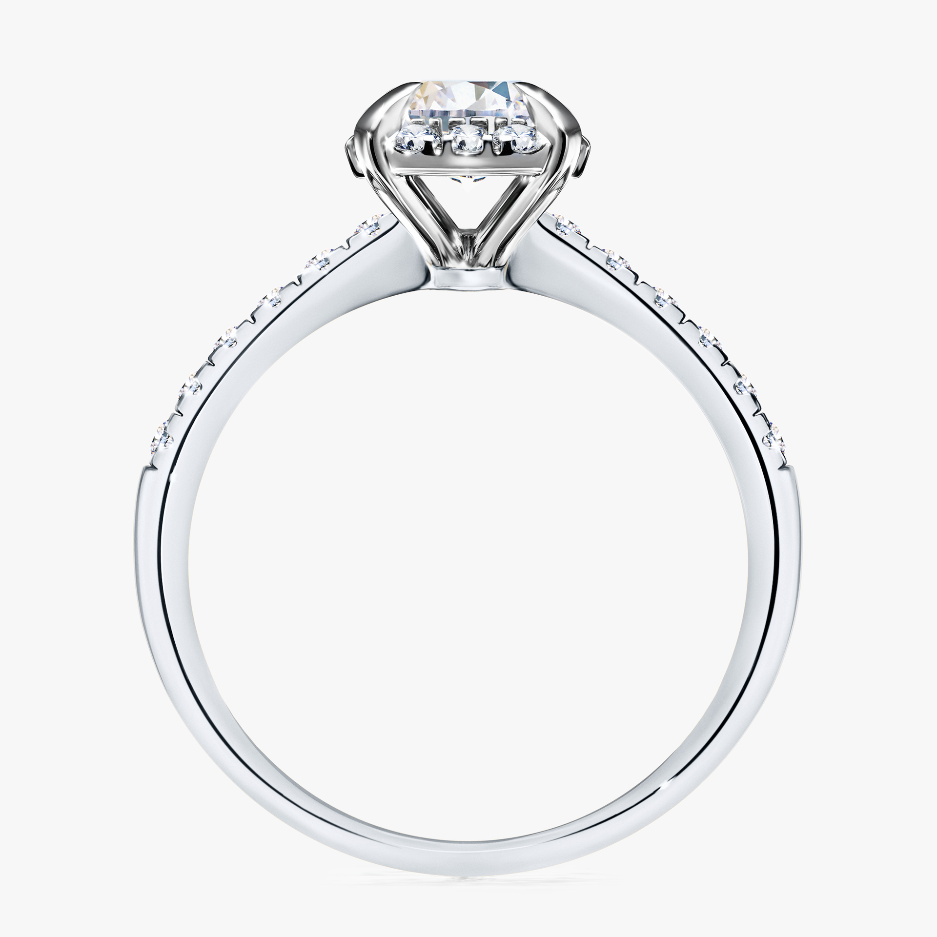 Pierścionek zaręczynowy My Princess z białego złota z szafirem białym 1,18ct