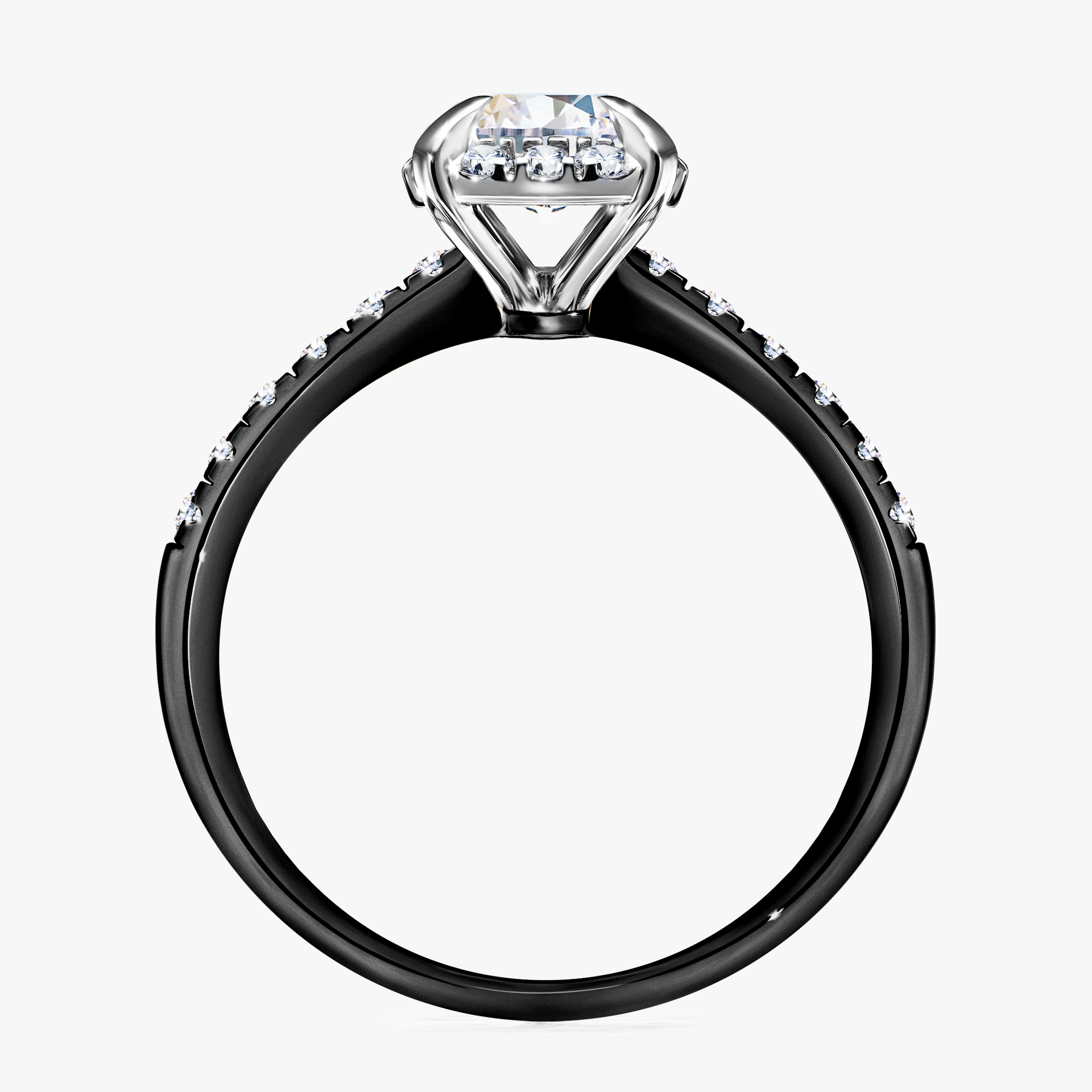 Pierścionek zaręczynowy My Princess z czarnego złota z szafirem białym 1,18ct