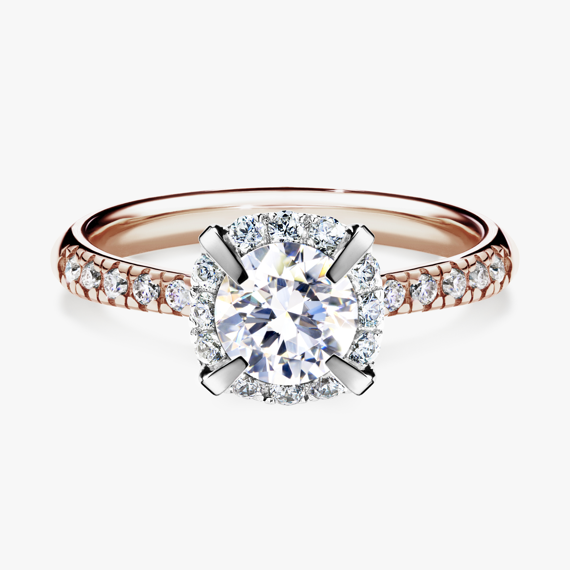 Pierścionek zaręczynowy My Princess z różowego złota z szafirem białym 1,18ct