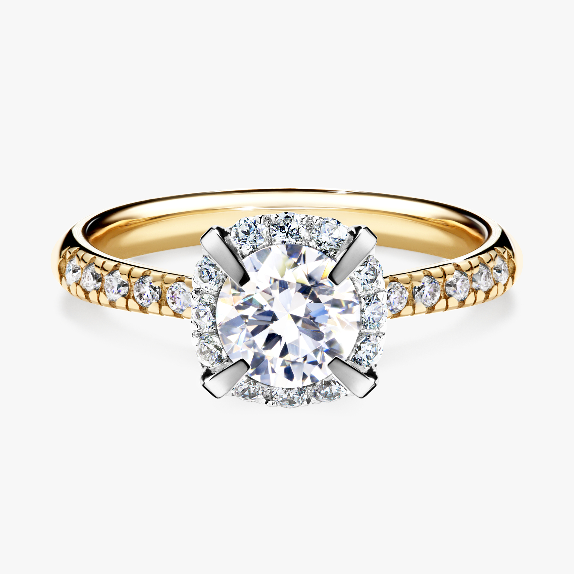 Pierścionek zaręczynowy My Princess z żółtego złota z szafirem białym 1,18ct