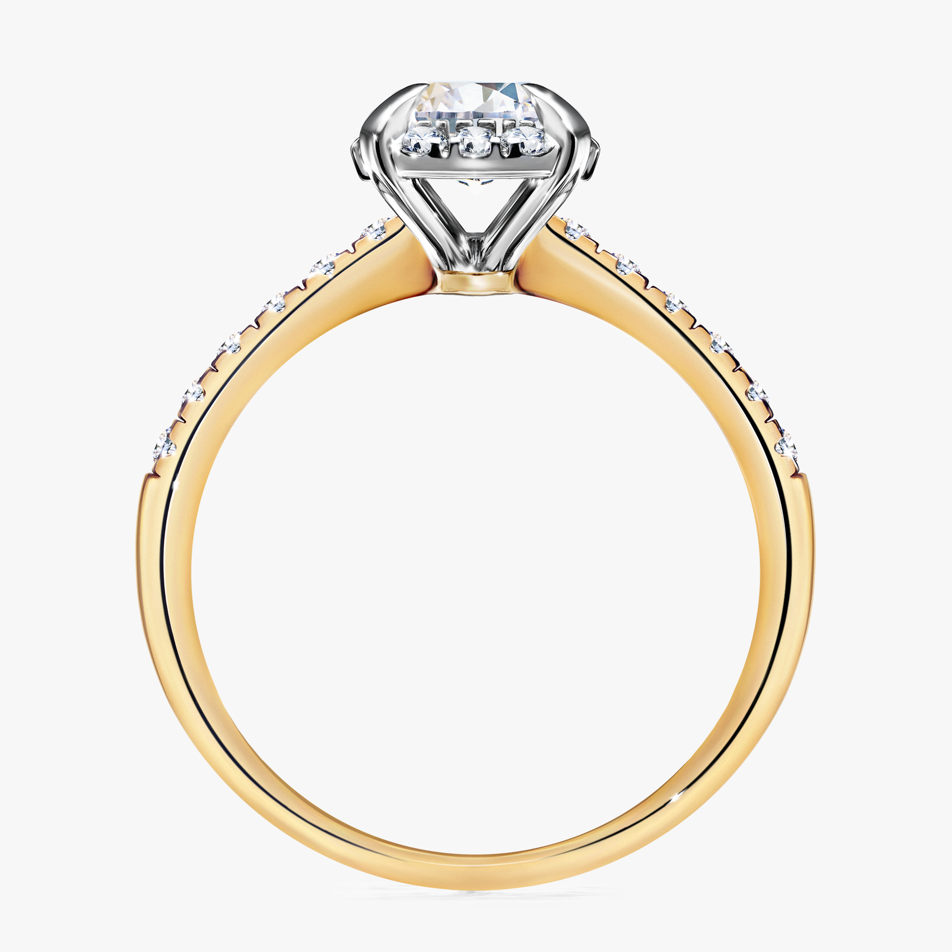 Pierścionek zaręczynowy My Princess z żółtego złota z szafirem białym 1,18ct