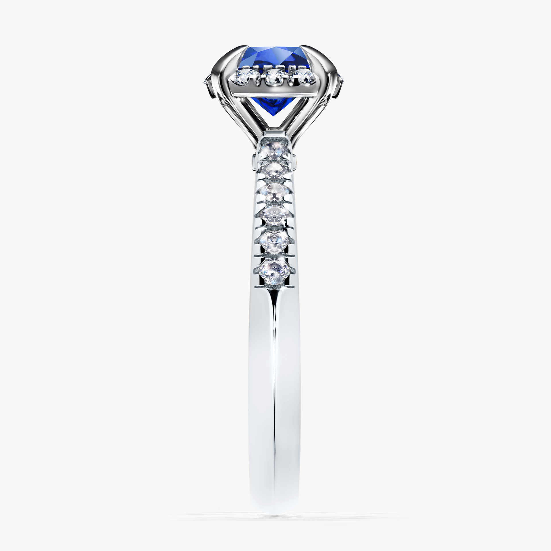Pierścionek zaręczynowy My Princess z białego złota z szafirem niebieskim 1,18ct