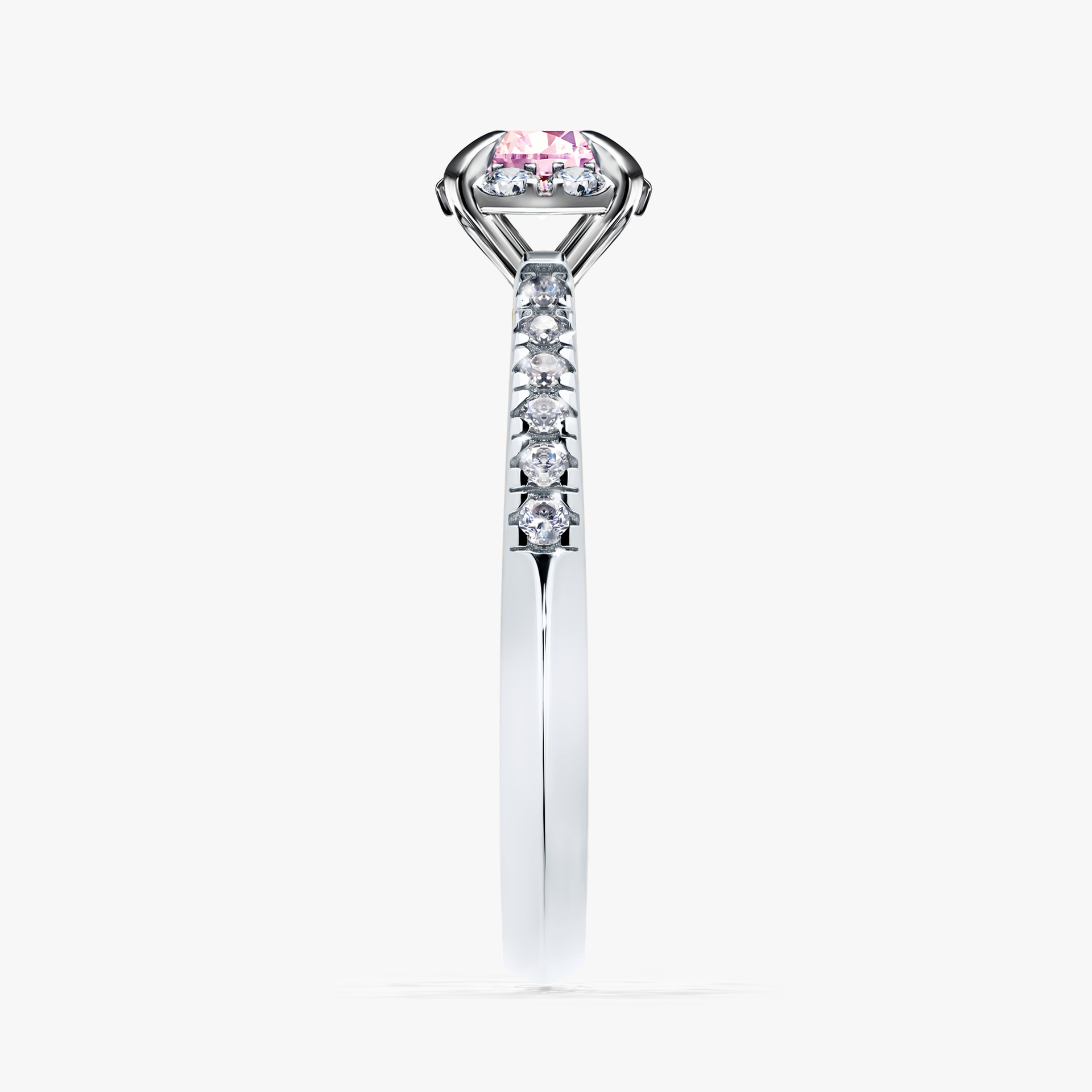 Pierścionek zaręczynowy My Princess z białego złota z szafirem różowym 0,47ct
