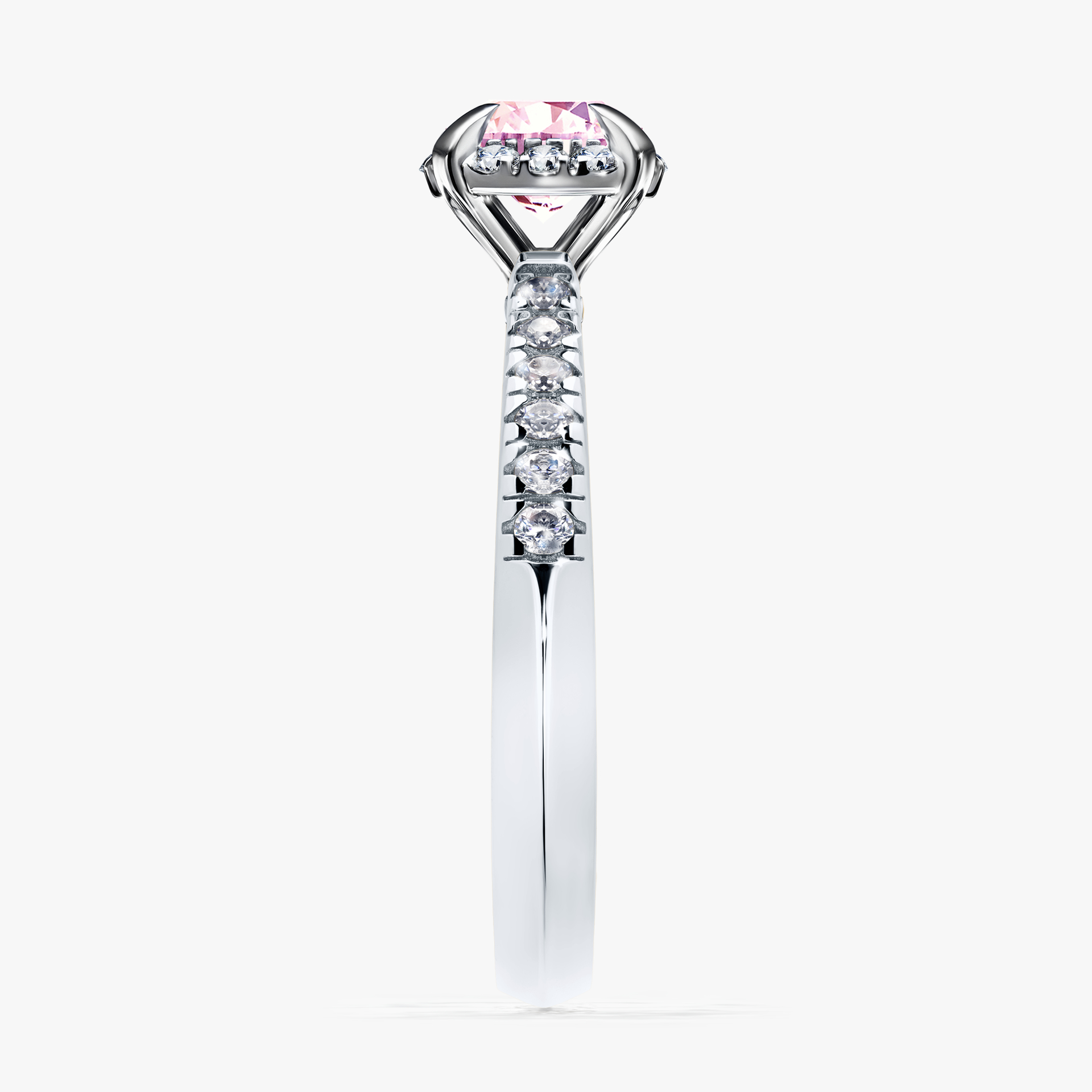 Pierścionek zaręczynowy My Princess z białego złota z szafirem różowym 0,76ct