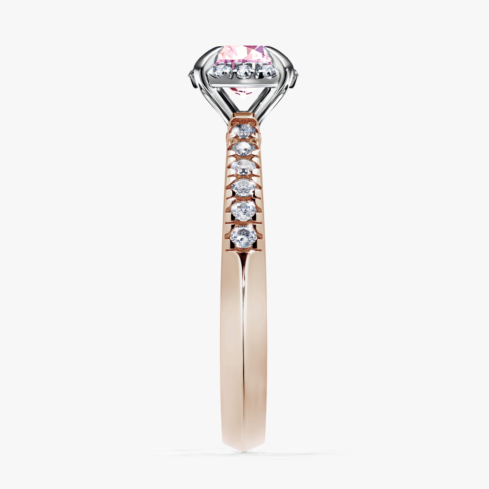 Pierścionek zaręczynowy My Princess z różowego złota z szafirem różowym 0,76ct
