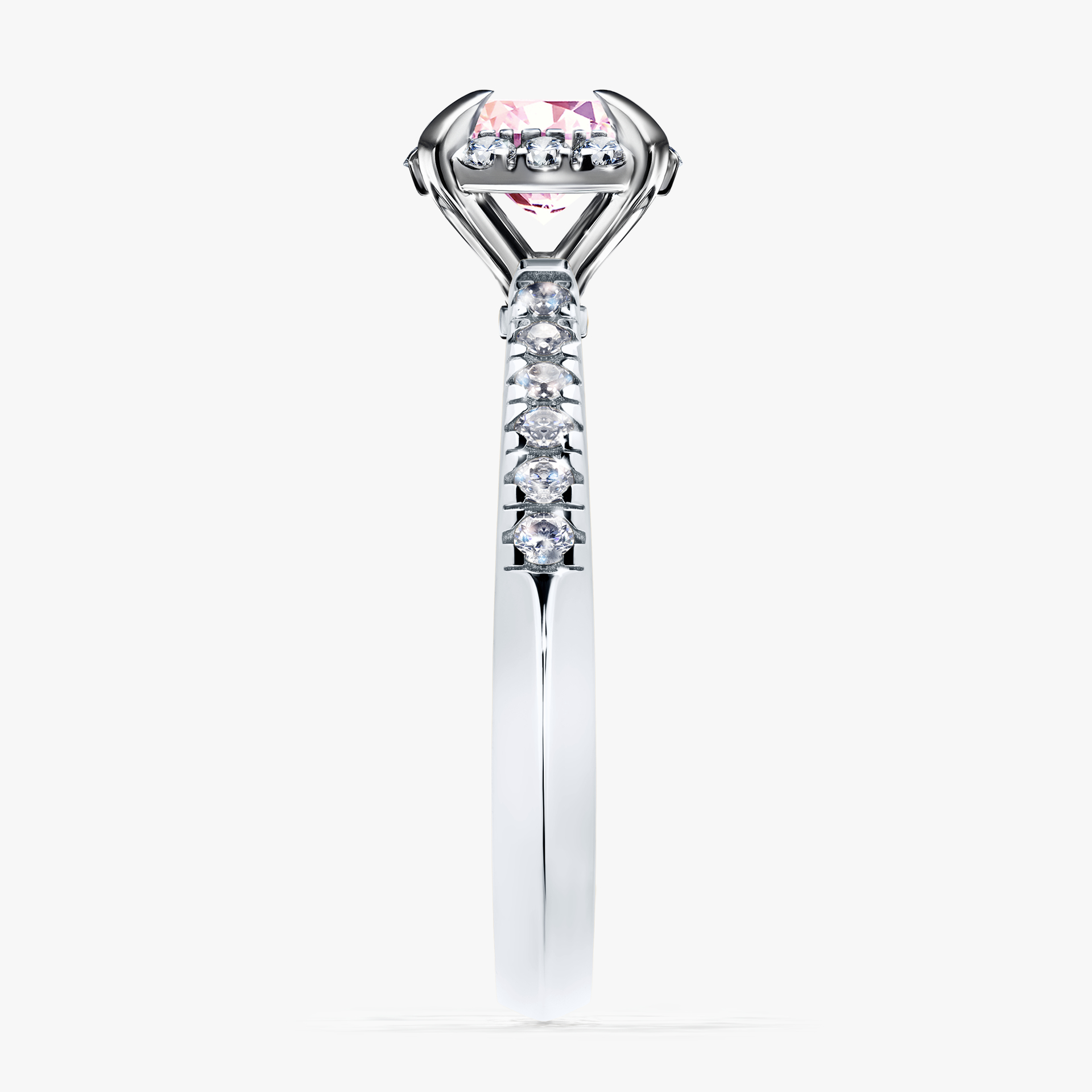 Pierścionek zaręczynowy My Princess z białego złota z szafirem różowym 1,18ct