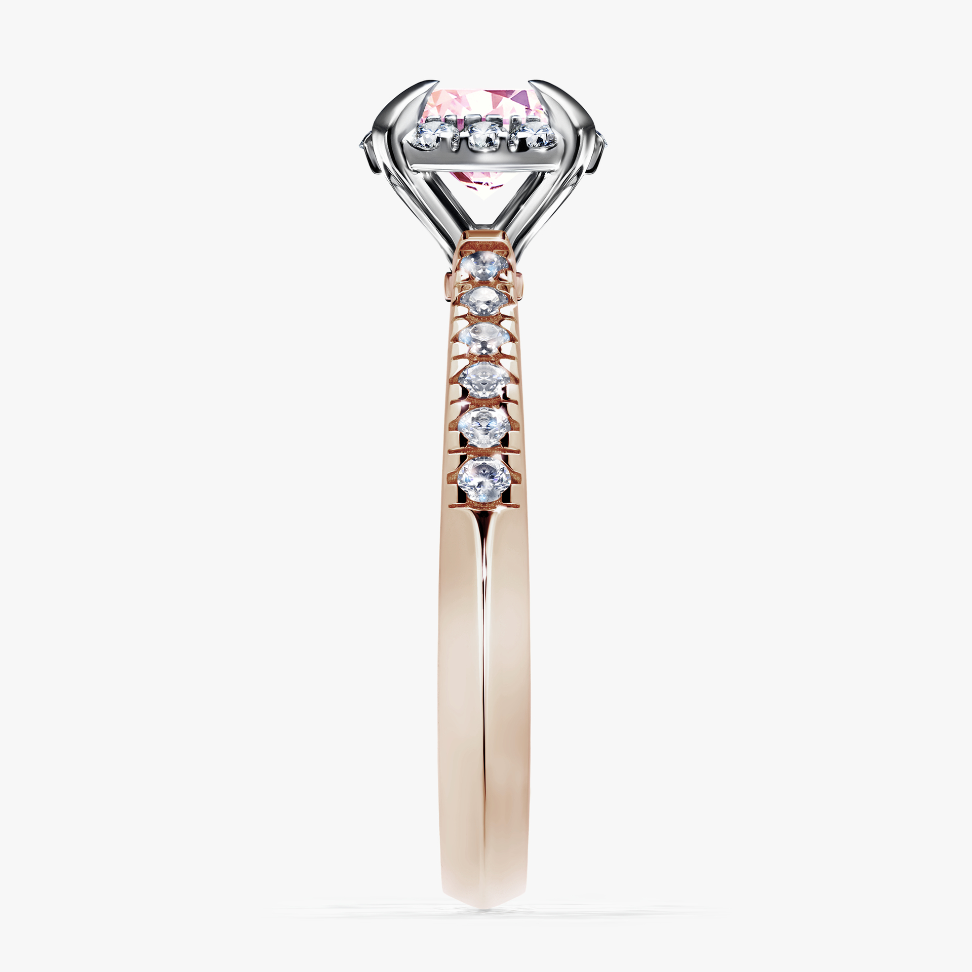 Pierścionek zaręczynowy My Princess z różowego złota z szafirem różowym 1,18ct