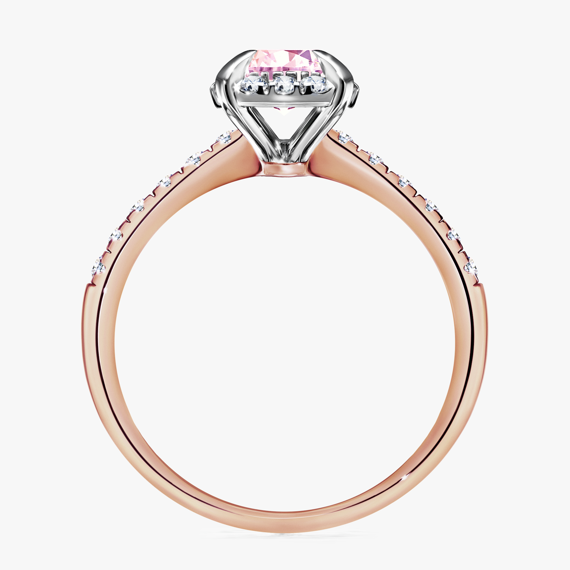 Pierścionek zaręczynowy My Princess z różowego złota z szafirem różowym 1,18ct