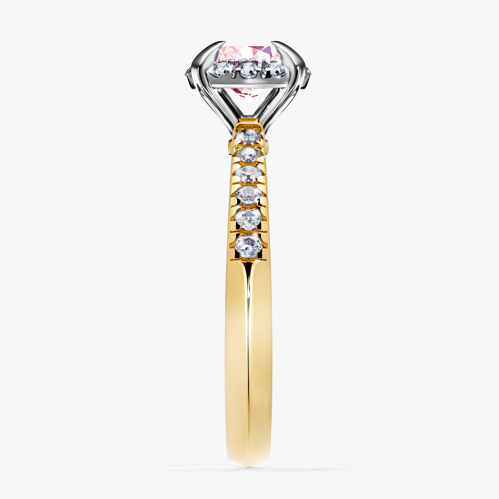 Pierścionek zaręczynowy My Princess z żółtego złota z szafirem różowym 1,18ct