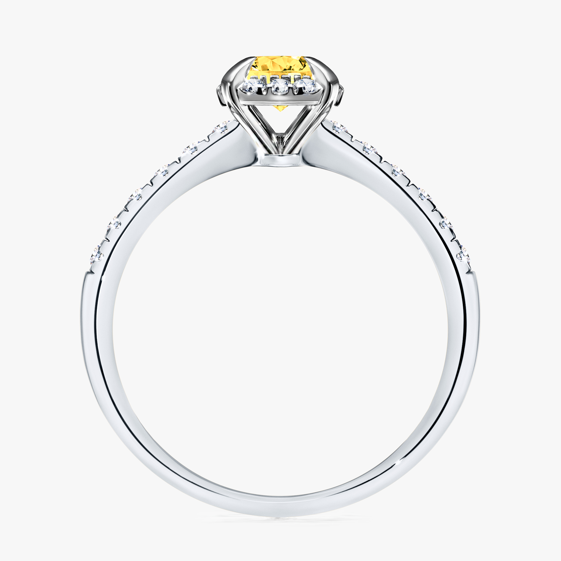Pierścionek zaręczynowy My Princess z białego złota z szafirem żółtym 0,76ct