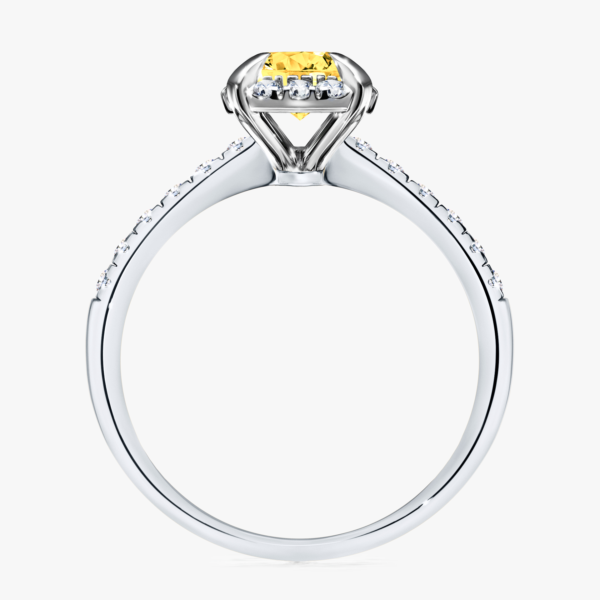 Pierścionek zaręczynowy My Princess z białego złota z szafirem żółtym 1,18ct