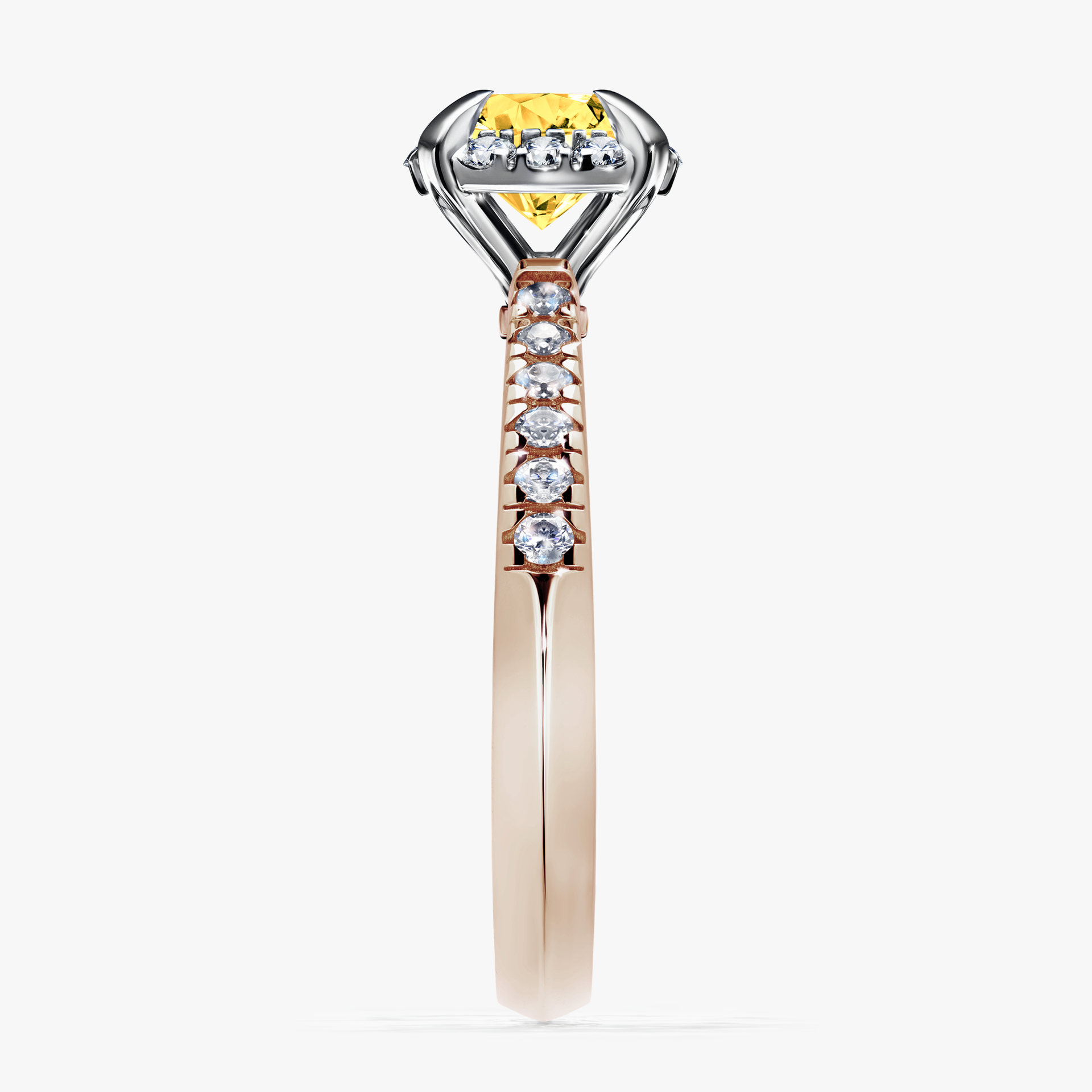 Pierścionek zaręczynowy My Princess z różowego złota z szafirem żółtym 1,18ct