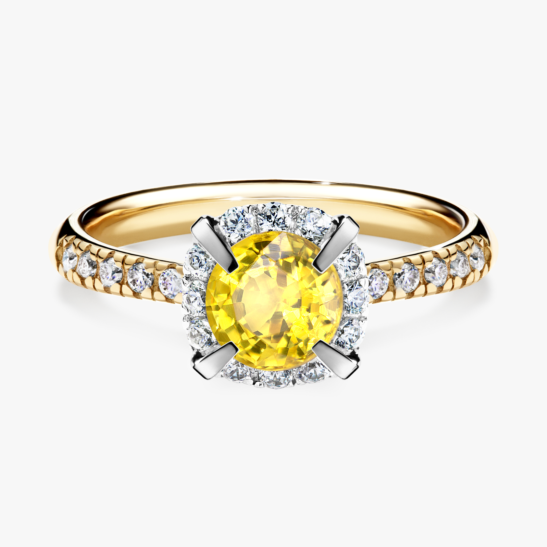 Pierścionek zaręczynowy My Princess z żółtego złota z szafirem żółtym 1,18ct