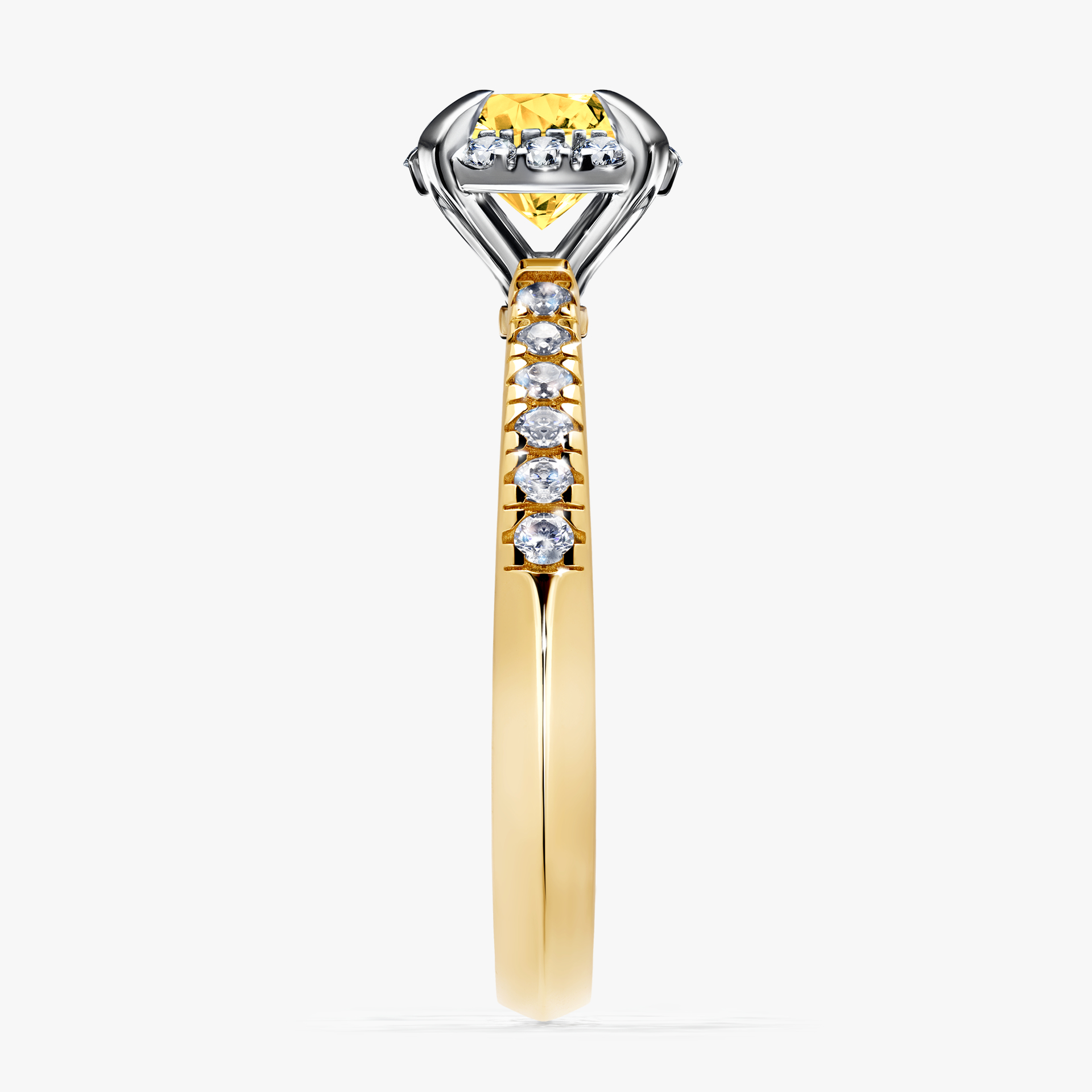Pierścionek zaręczynowy My Princess z żółtego złota z szafirem żółtym 1,18ct