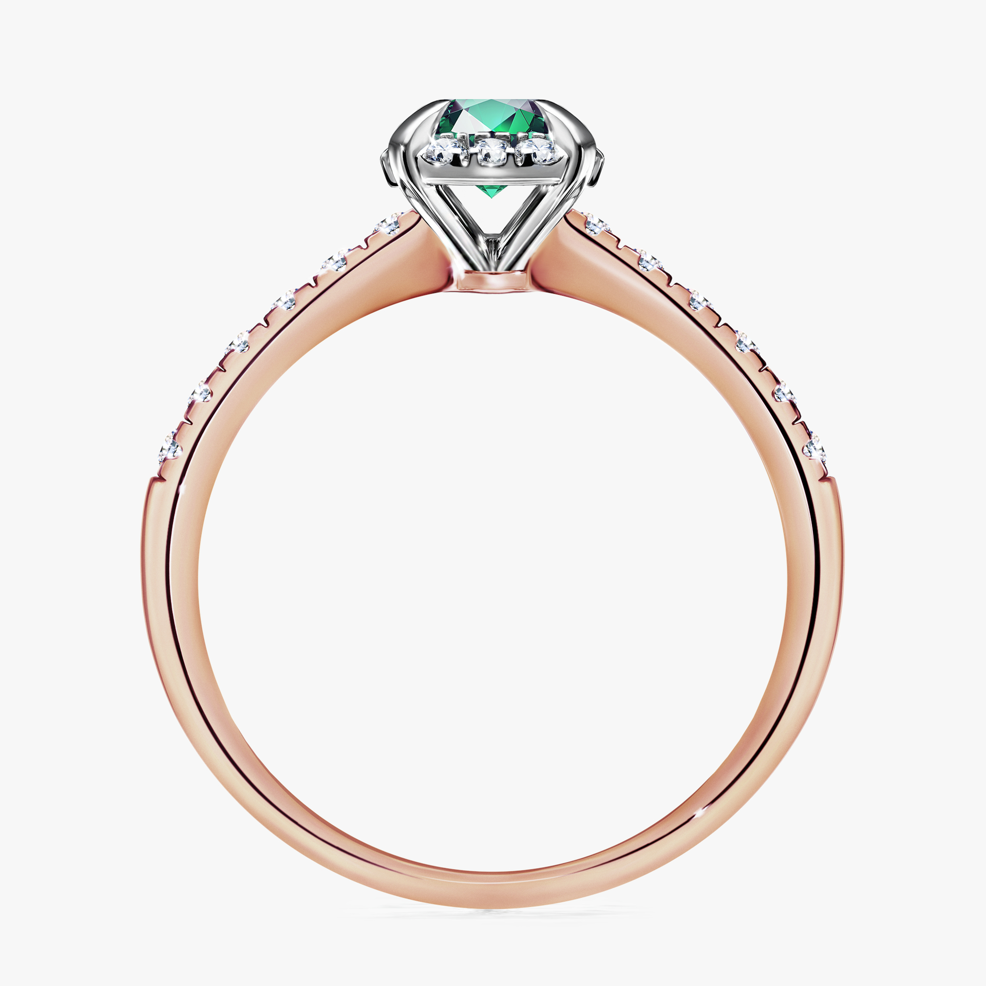 Pierścionek zaręczynowy My Princess z różowego złota ze szmaragdem 0,76ct