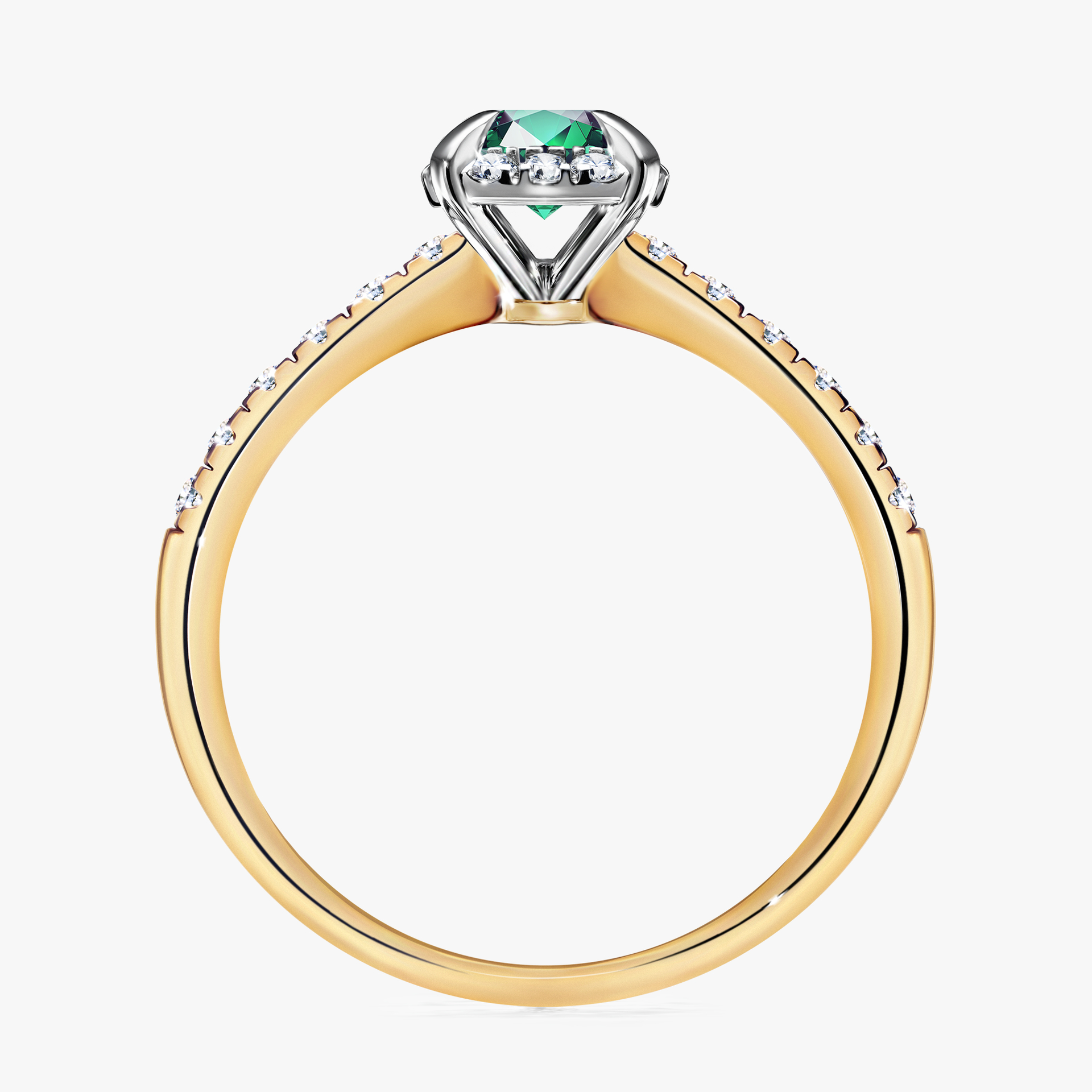 Pierścionek zaręczynowy My Princess z żółtego złota ze szmaragdem 0,76ct