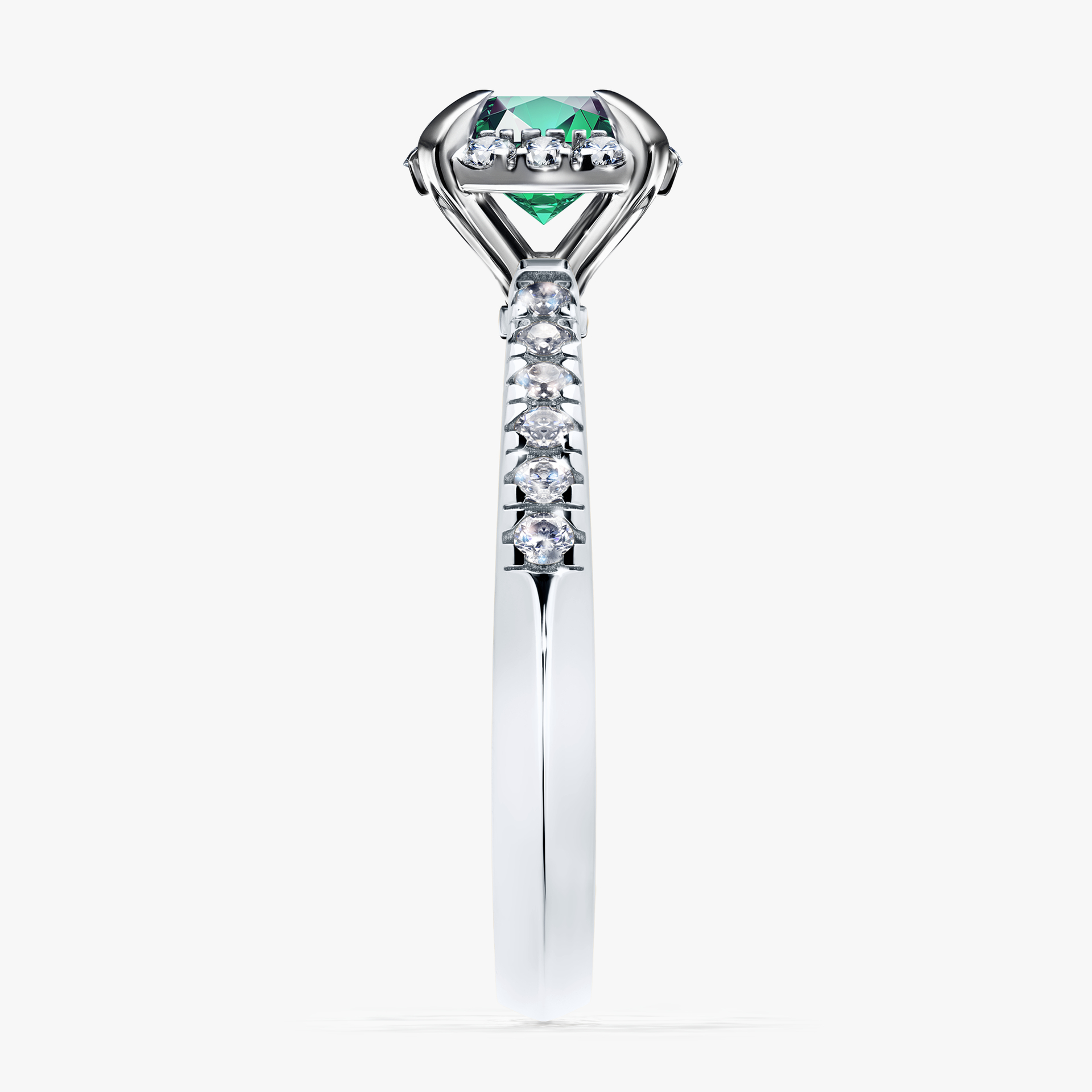 Pierścionek zaręczynowy My Princess z białego złota ze szmaragdem 1,18ct