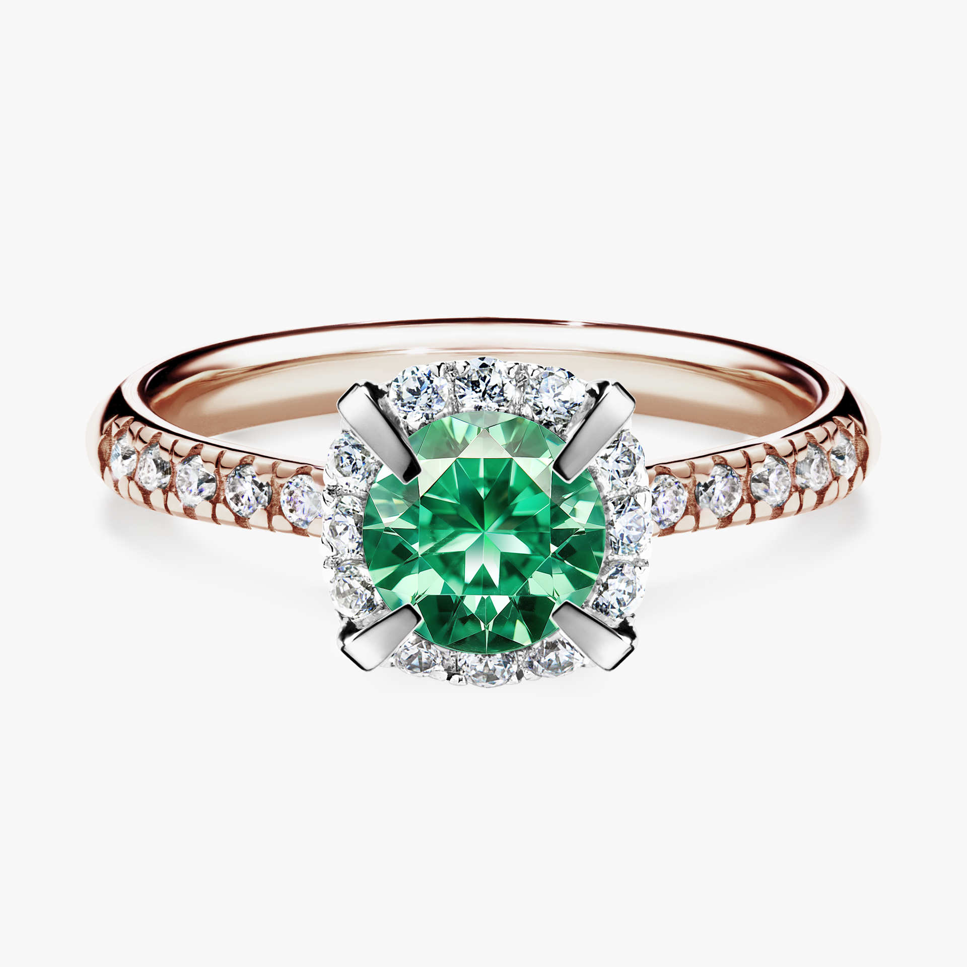 Pierścionek zaręczynowy My Princess z różowego złota ze szmaragdem 1,18ct