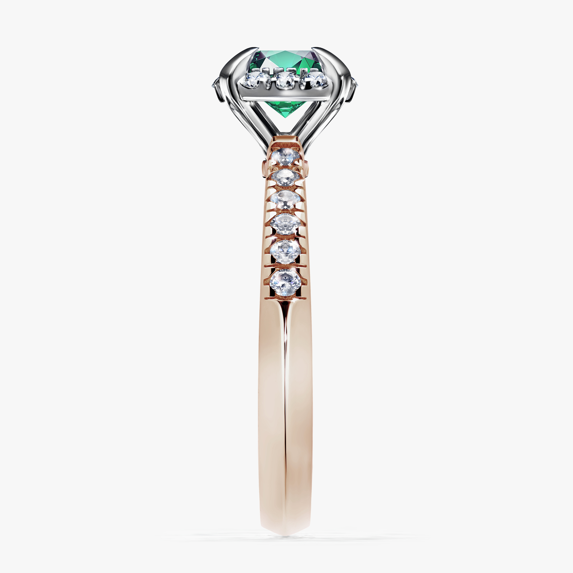 Pierścionek zaręczynowy My Princess z różowego złota ze szmaragdem 1,18ct